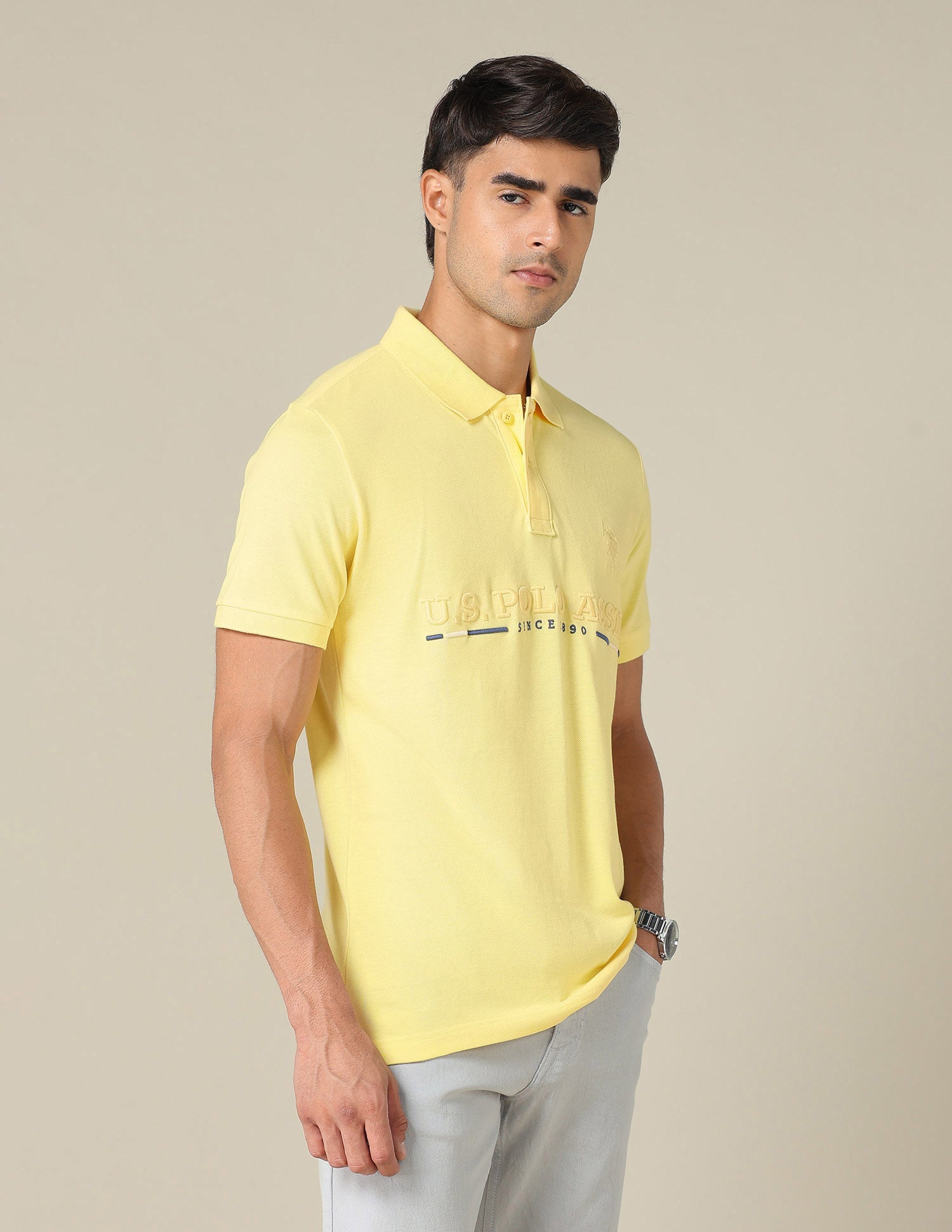 Brand Embroidered Regular Fit Polo Shirt