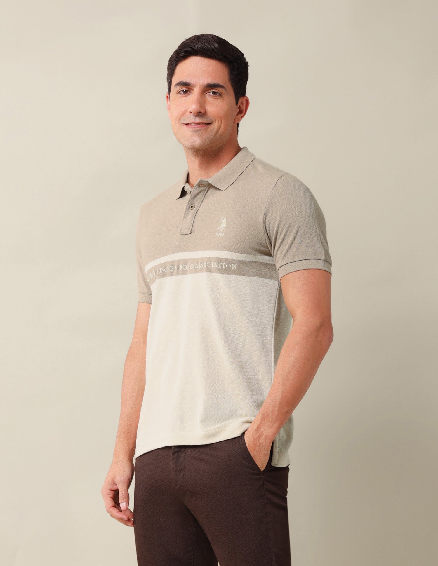 Colourblocked Slim Fit Polo Shirt