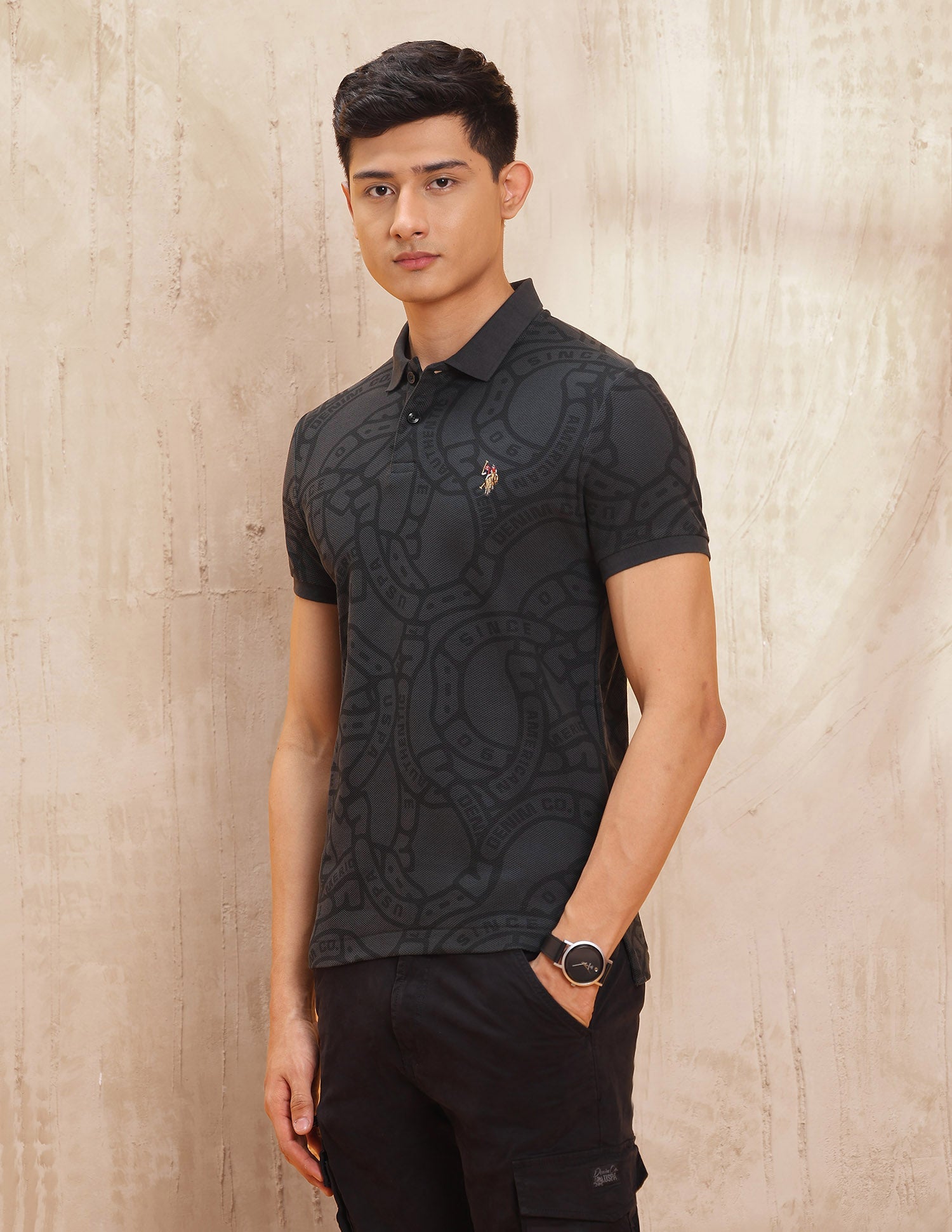 All Over Printed Regular Fit Polo Shirt