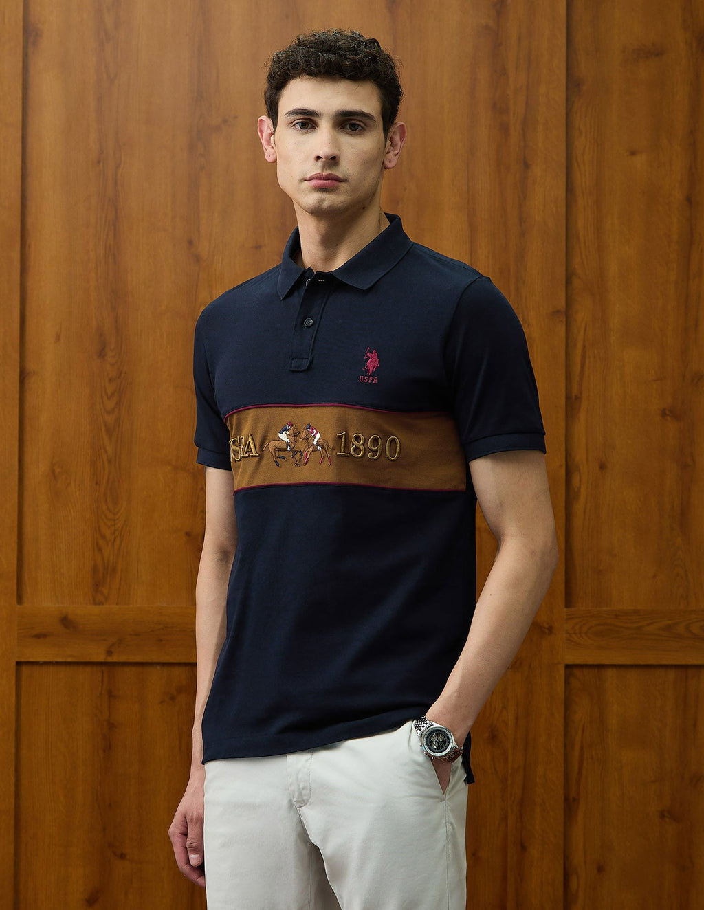 Brand Embroidered Varsity Theatre Polo Shirt