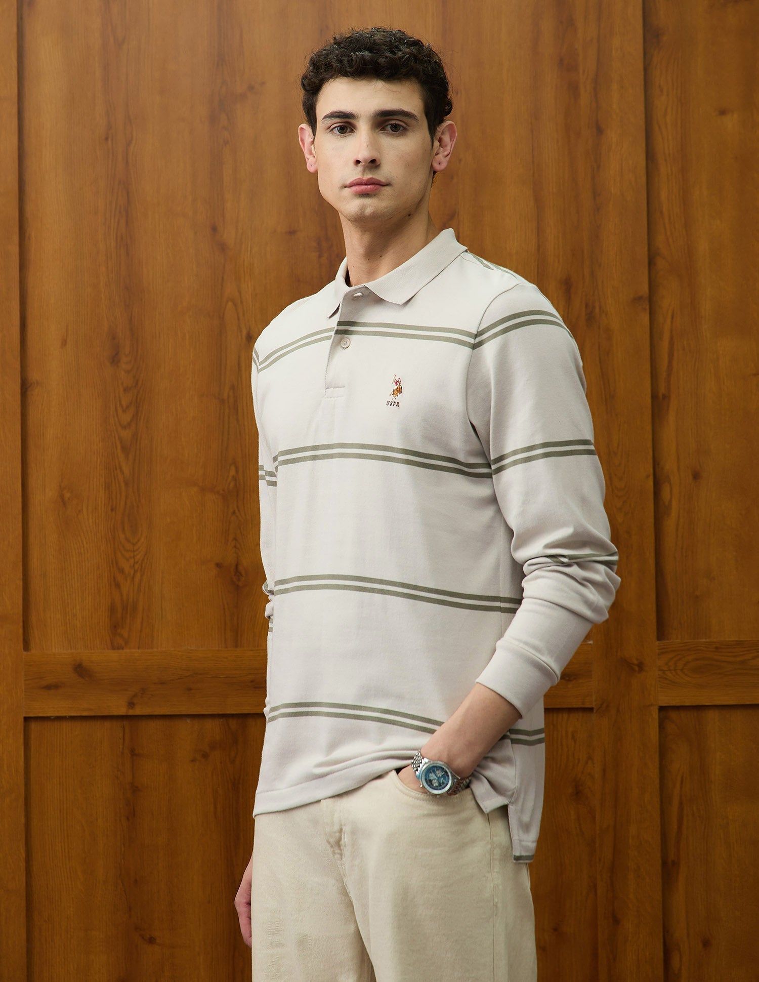 Horizontal Striped Varsity Theatre Polo Shirt