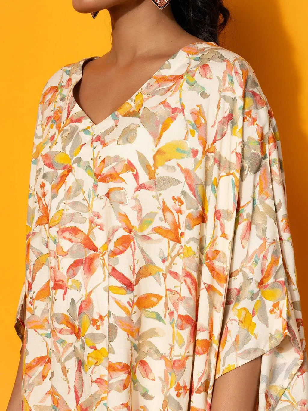 Cream Printed Rayon Co-Ords