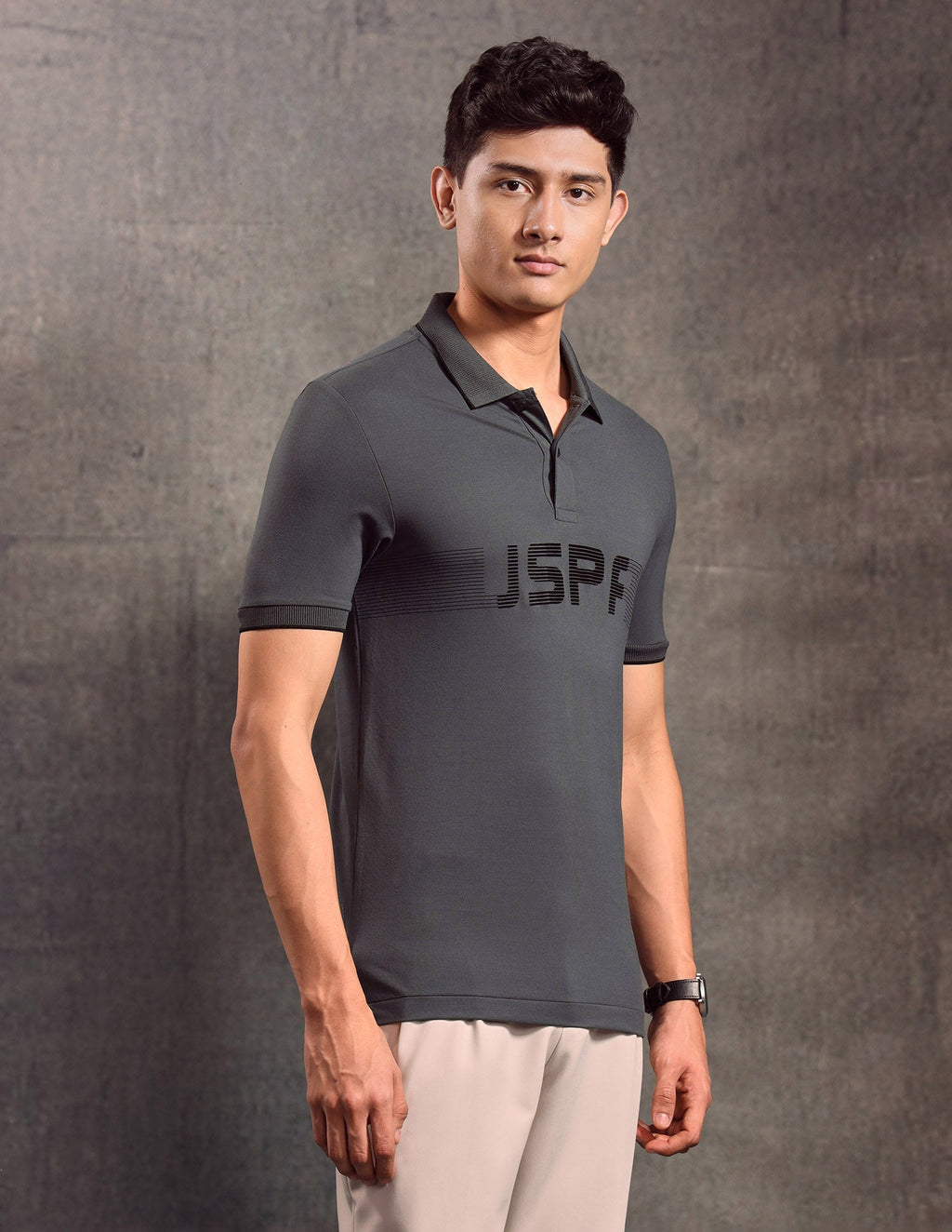 Brand Printed Muscle Fit Polo shirt