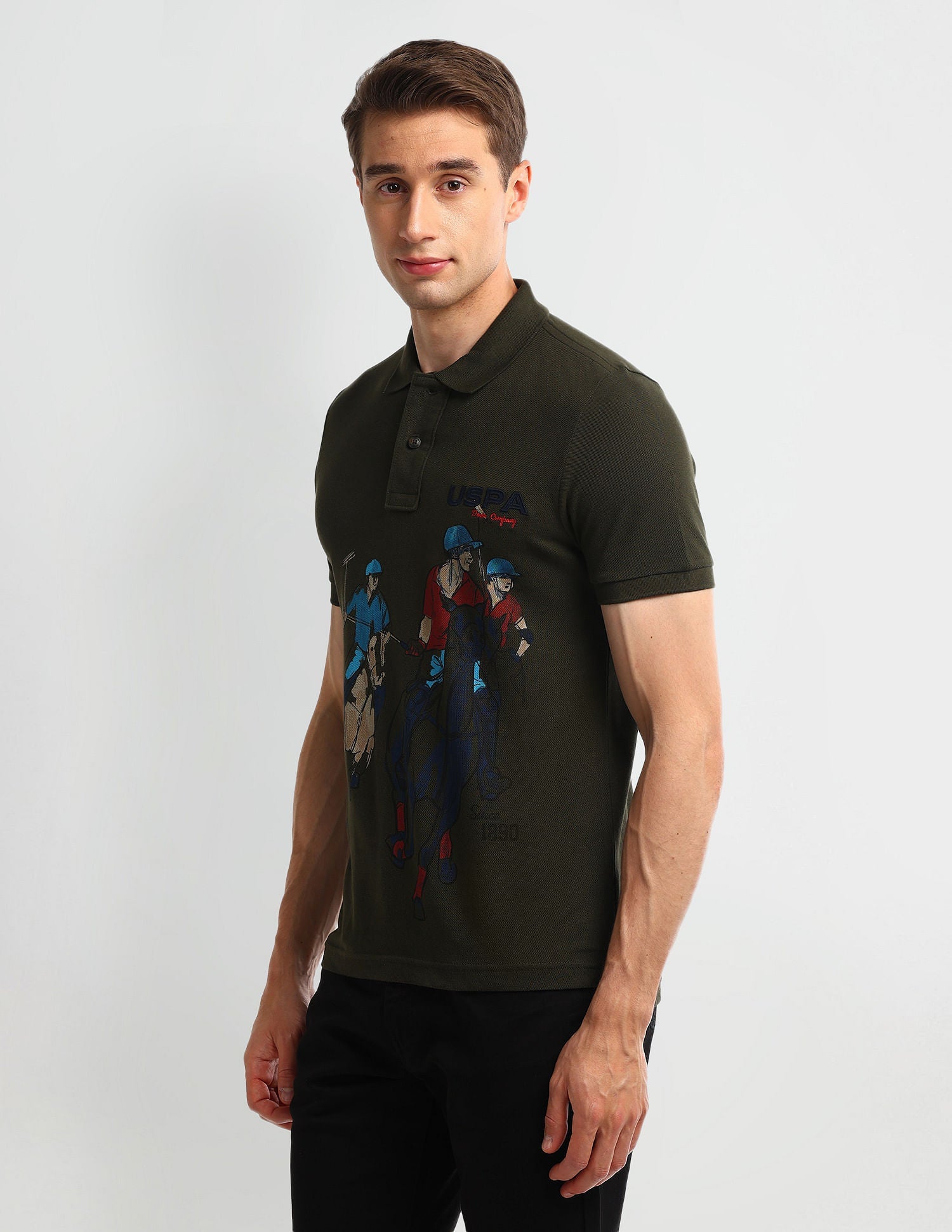 Muscle Fit Graphic Polo Shirt