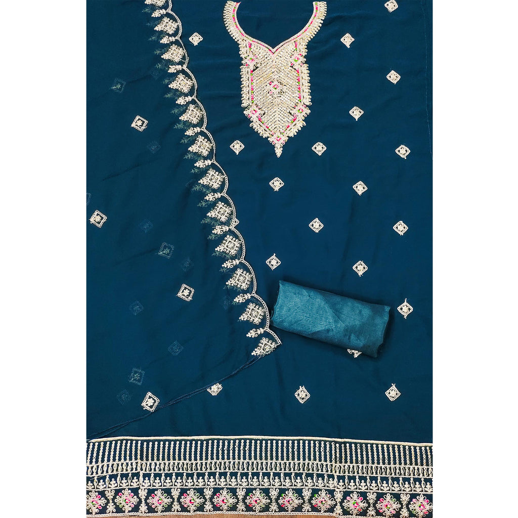 Morpich Sequins Embroidered Georgette Dress Material