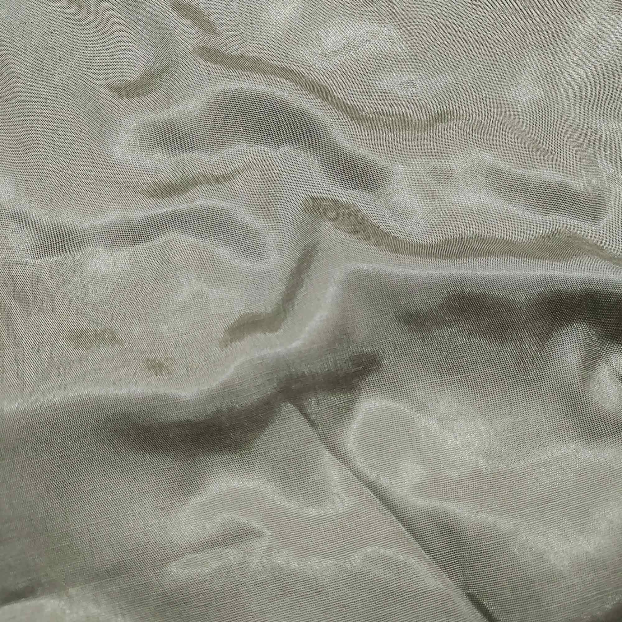 Green Sequins Embroidered Organza Dress Material