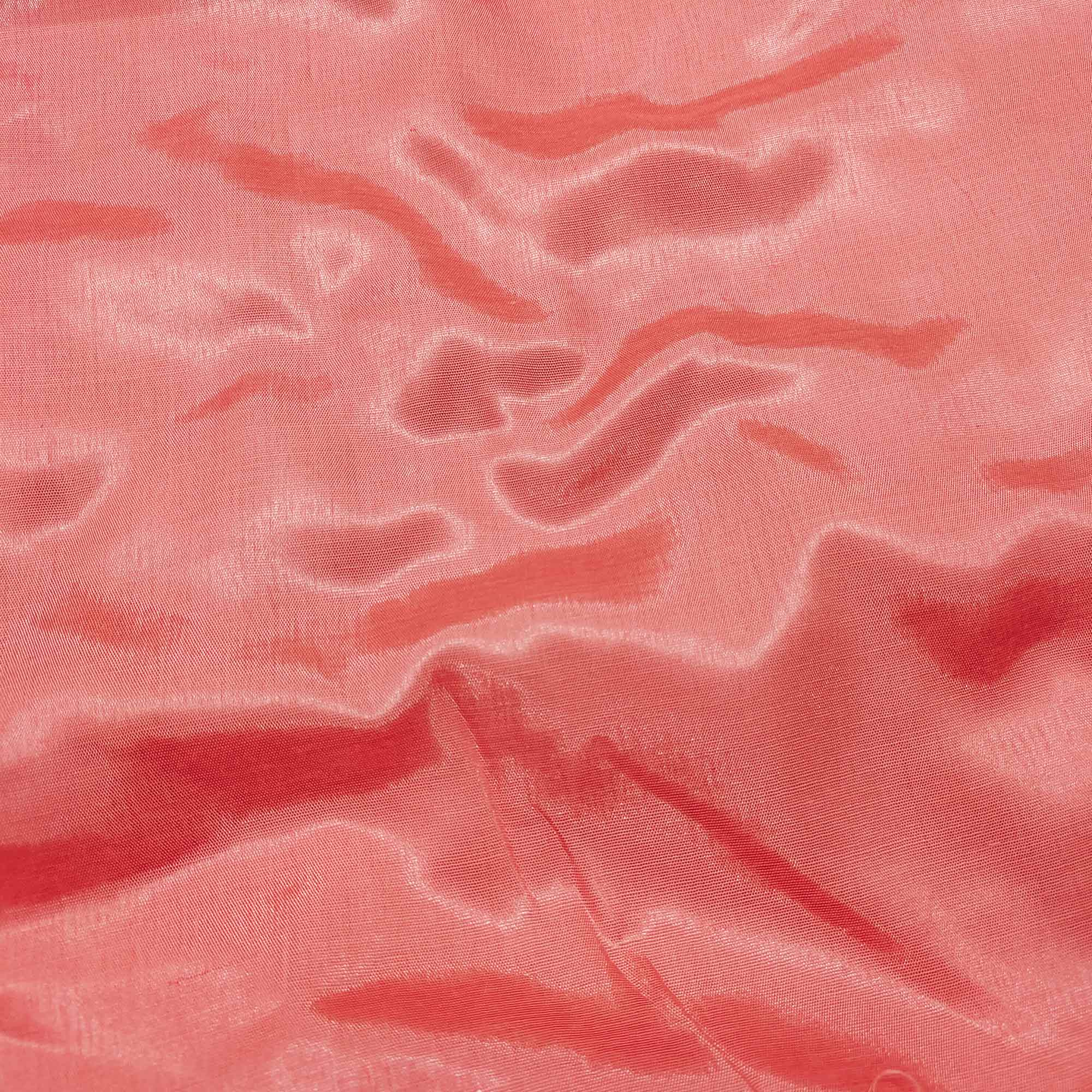 Peach Sequins Embroidered Organza Dress Material