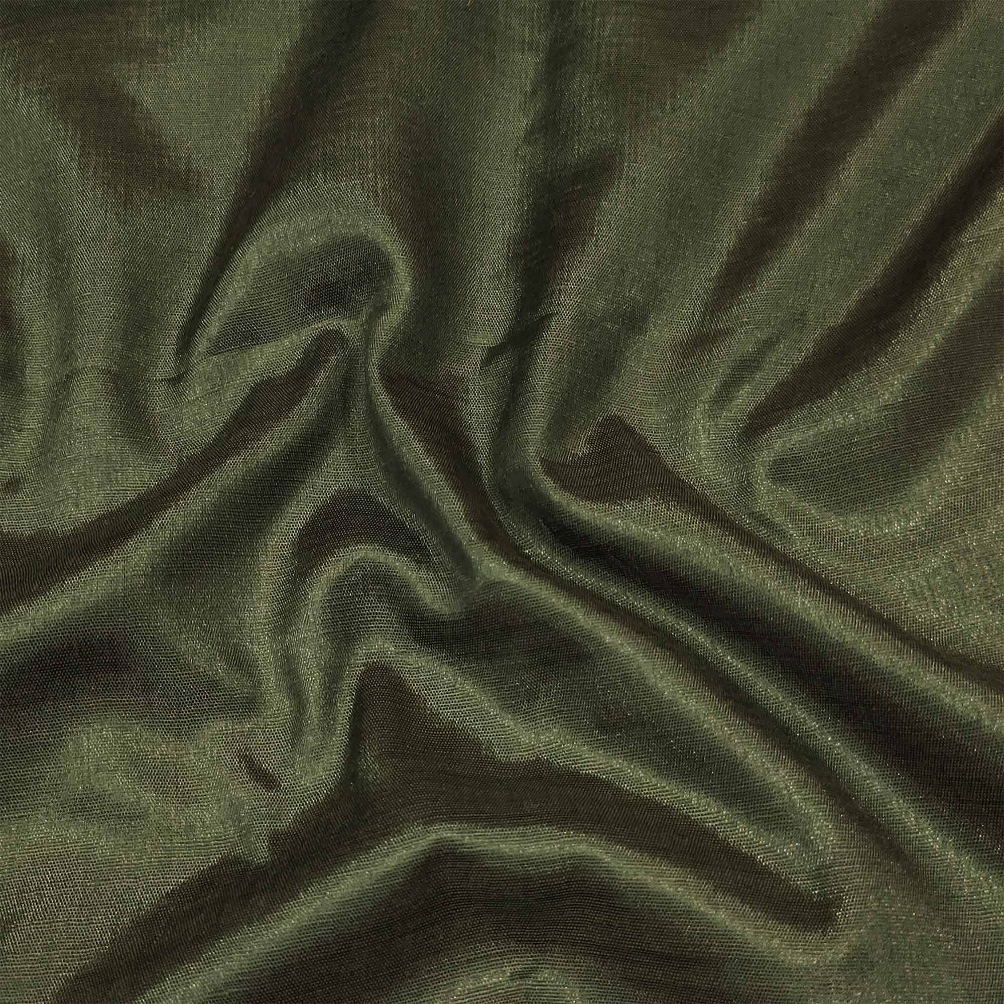 Mehandi Green Woven Banarasi Silk Dress Material