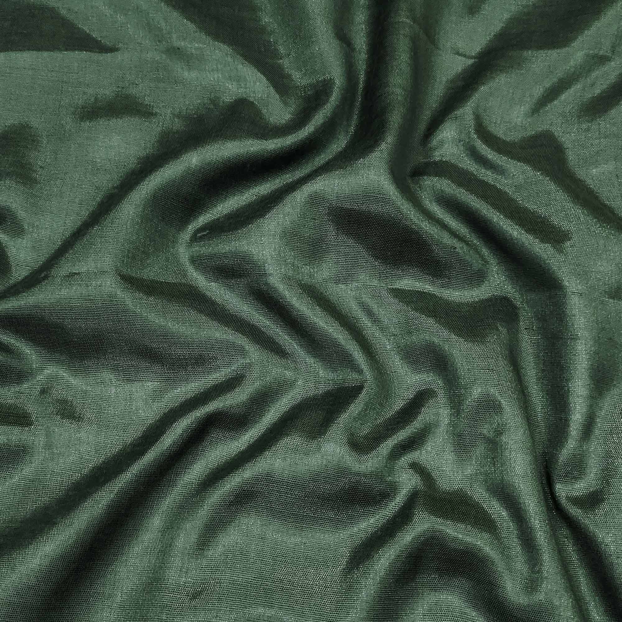 Green Woven Chanderi Silk Dress Material