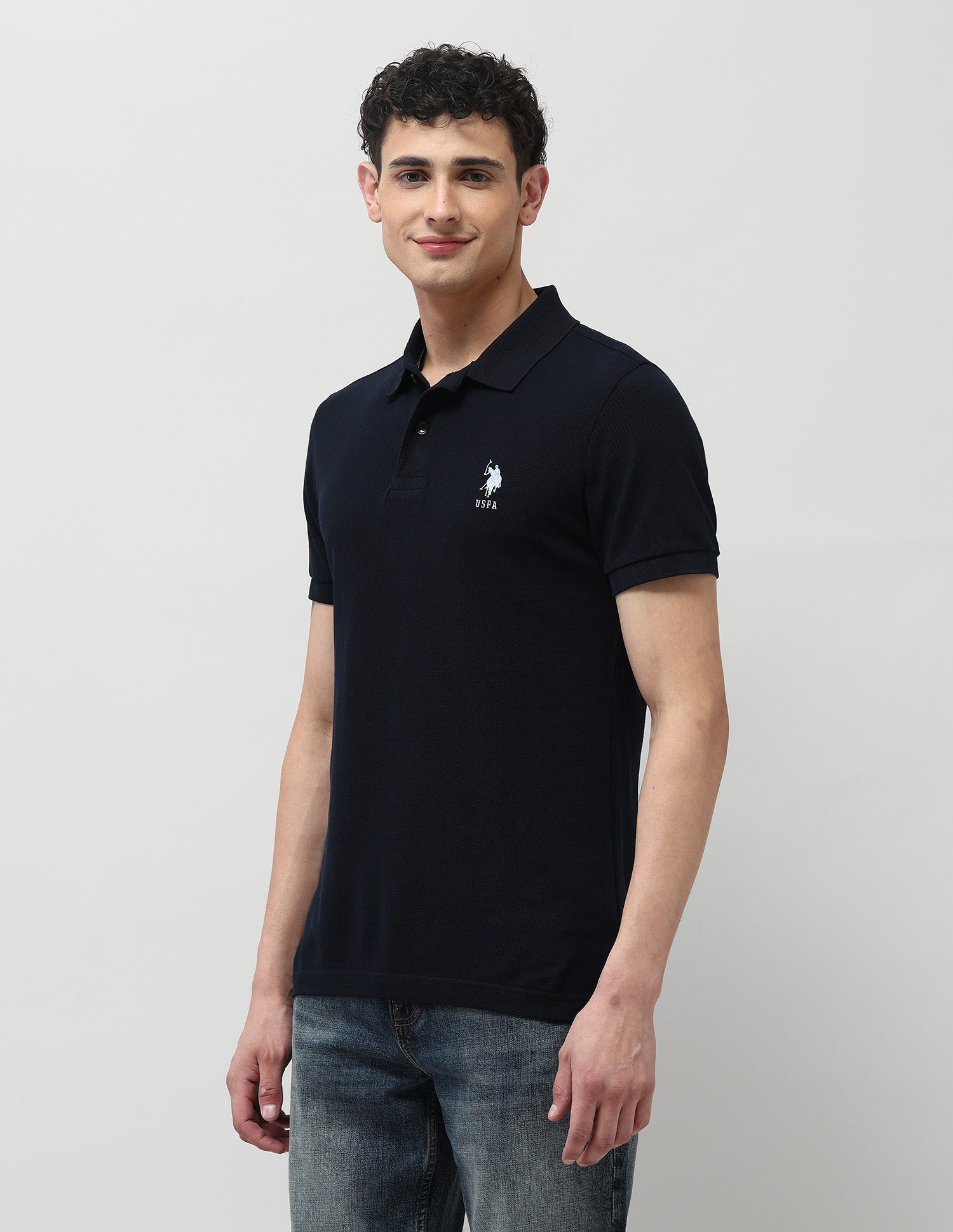 Brand Embroidered Muscle Fit Polo Shirt