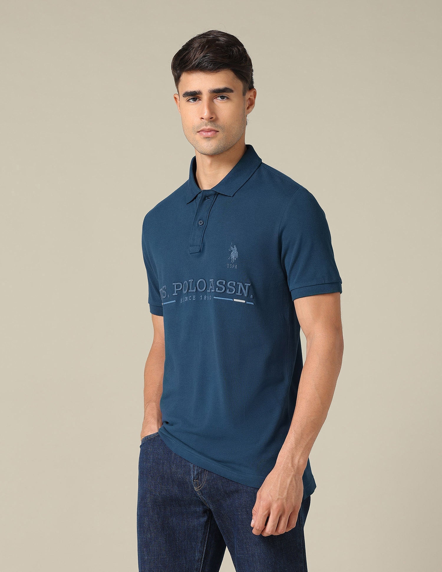 Brand Embroidered Regular Fit Polo Shirt