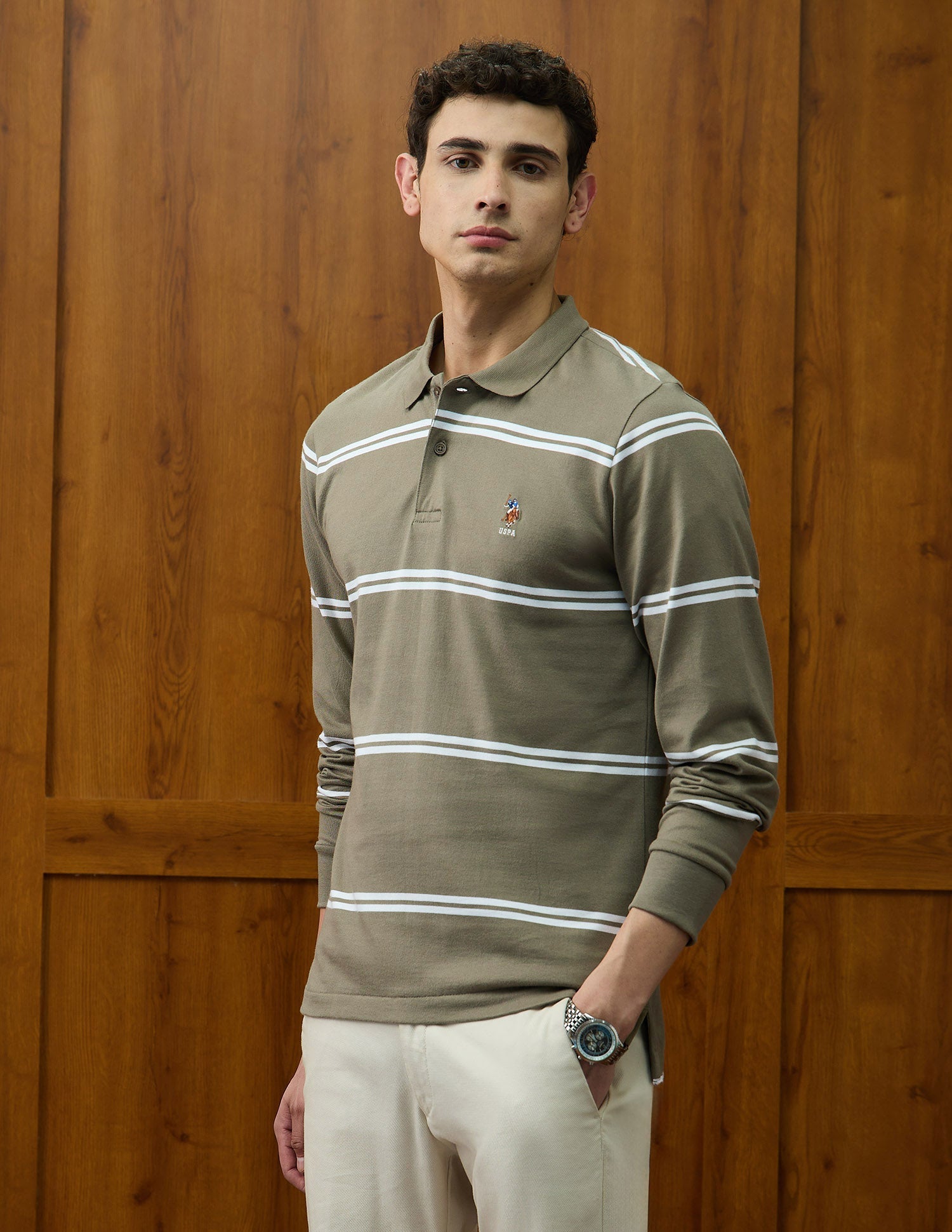 Horizontal Striped Varsity Theatre Polo Shirt