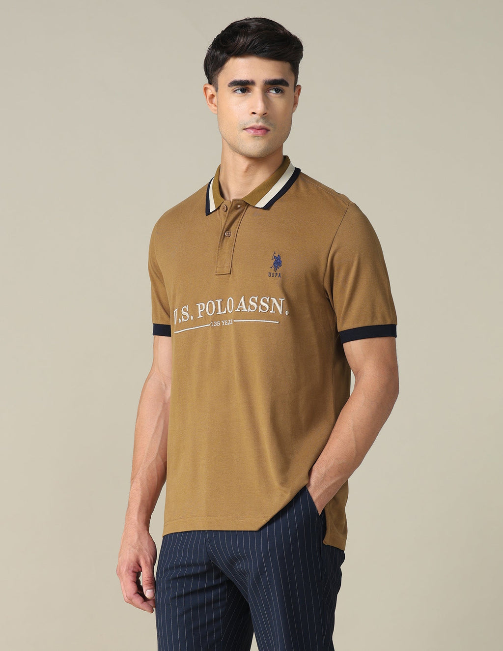 Brand Embroidered Regular Fit Polo Shirt