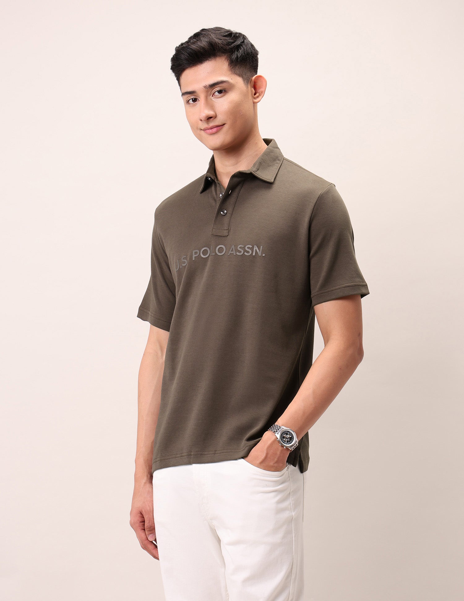 Brand Embossed Outdoor Polo Shirt