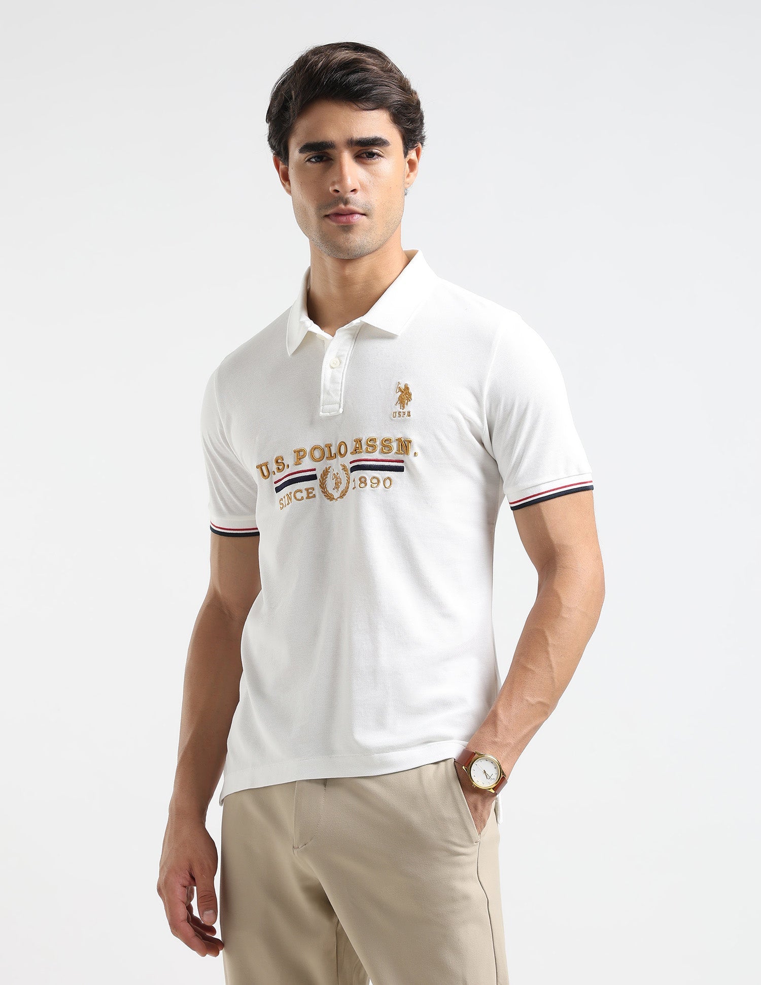 Brand Embroidered Regular Fit Polo Shirt