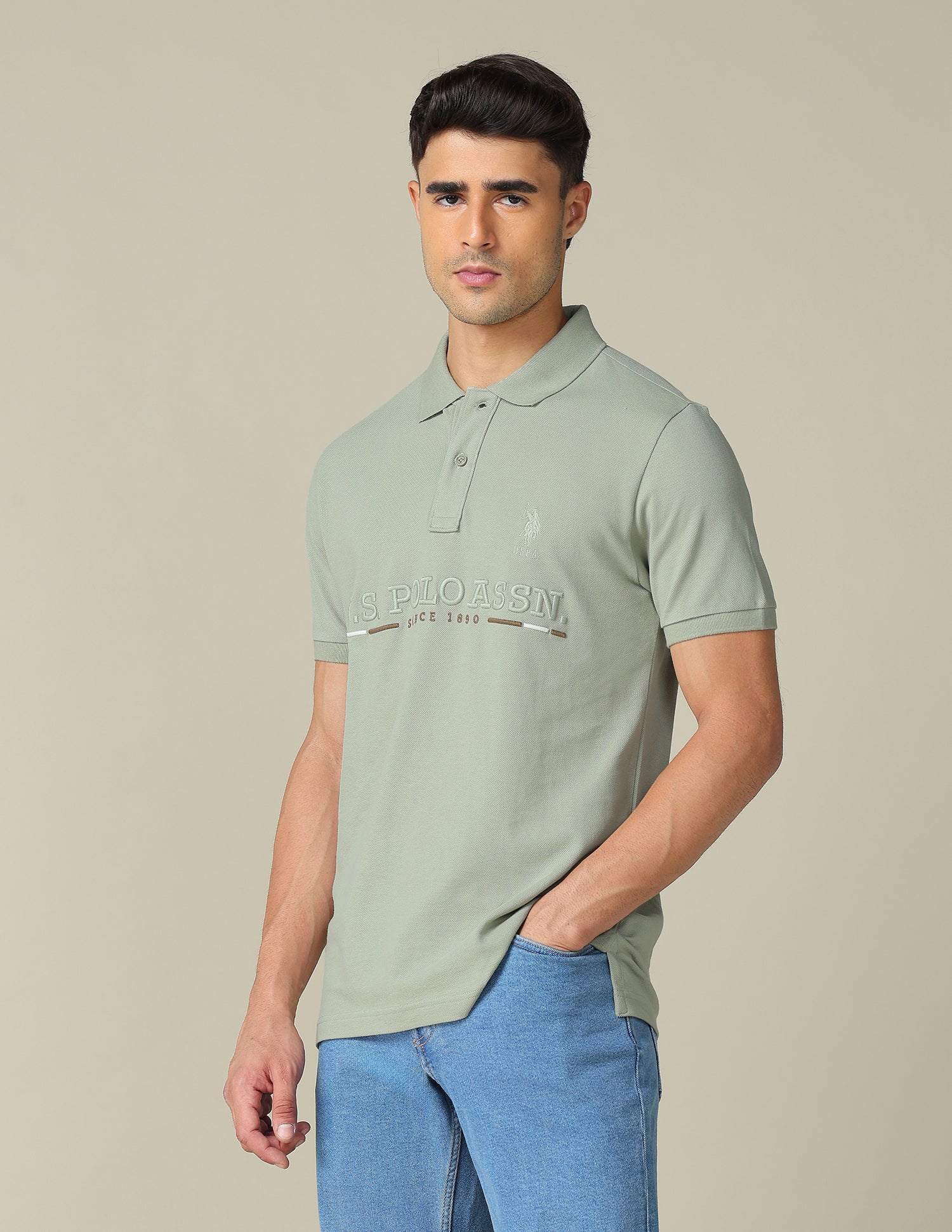 Brand Embroidered Regular Fit Polo Shirt