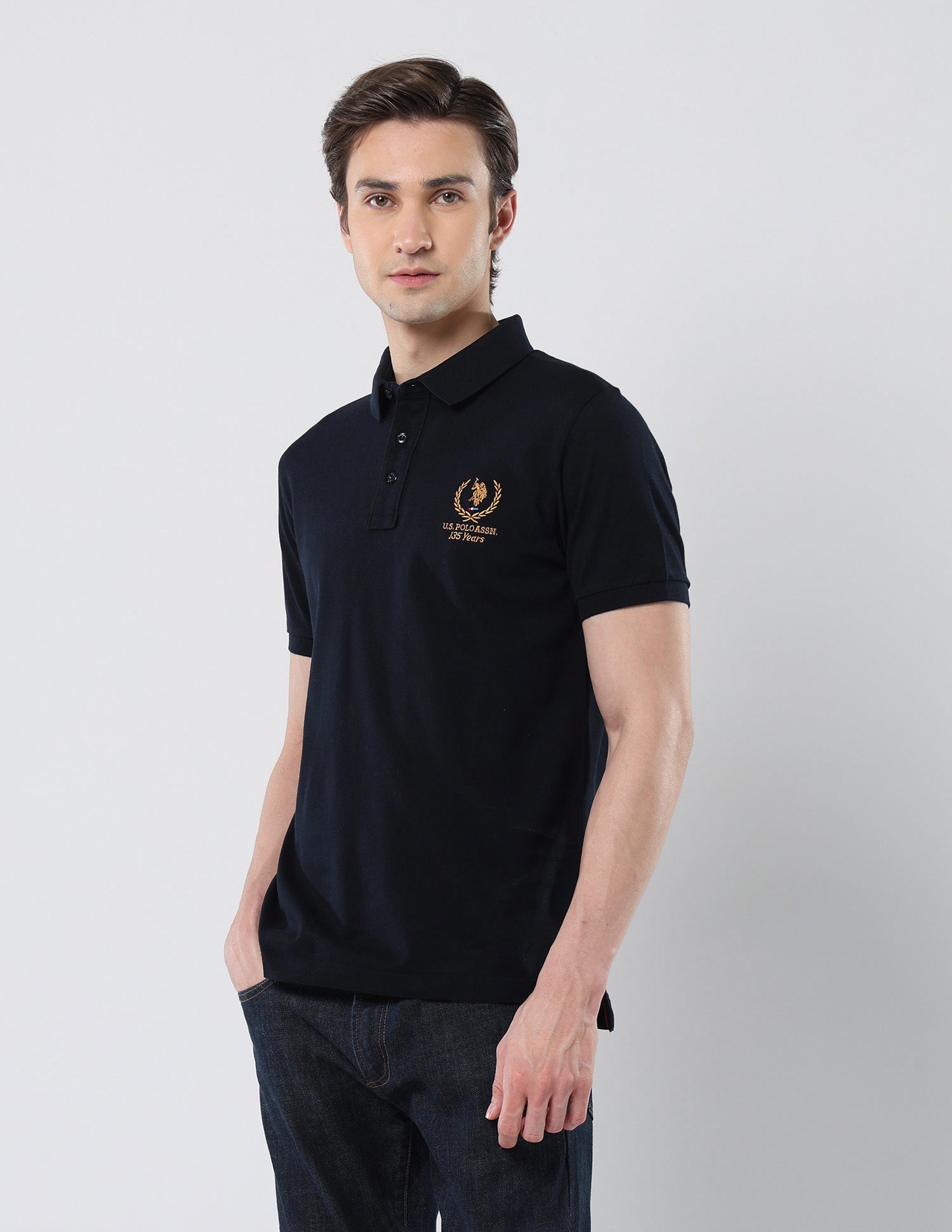 Brand Embroidered 135 Anniversary Polo Shirt