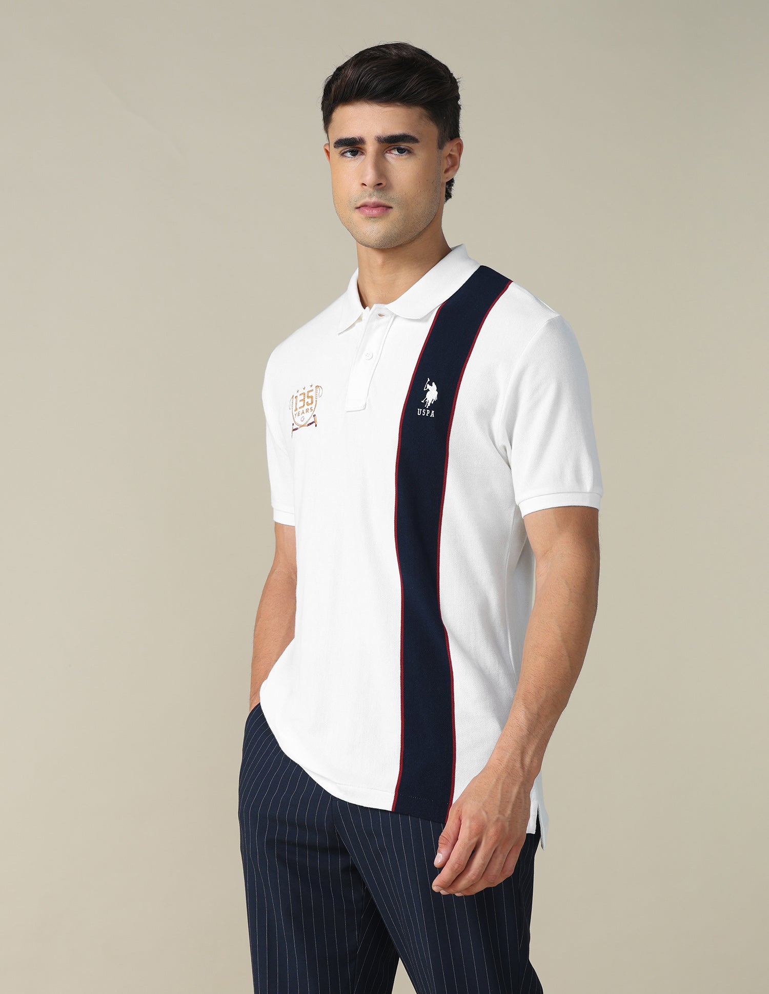 Colourblocked Regular Fit Polo Shirt