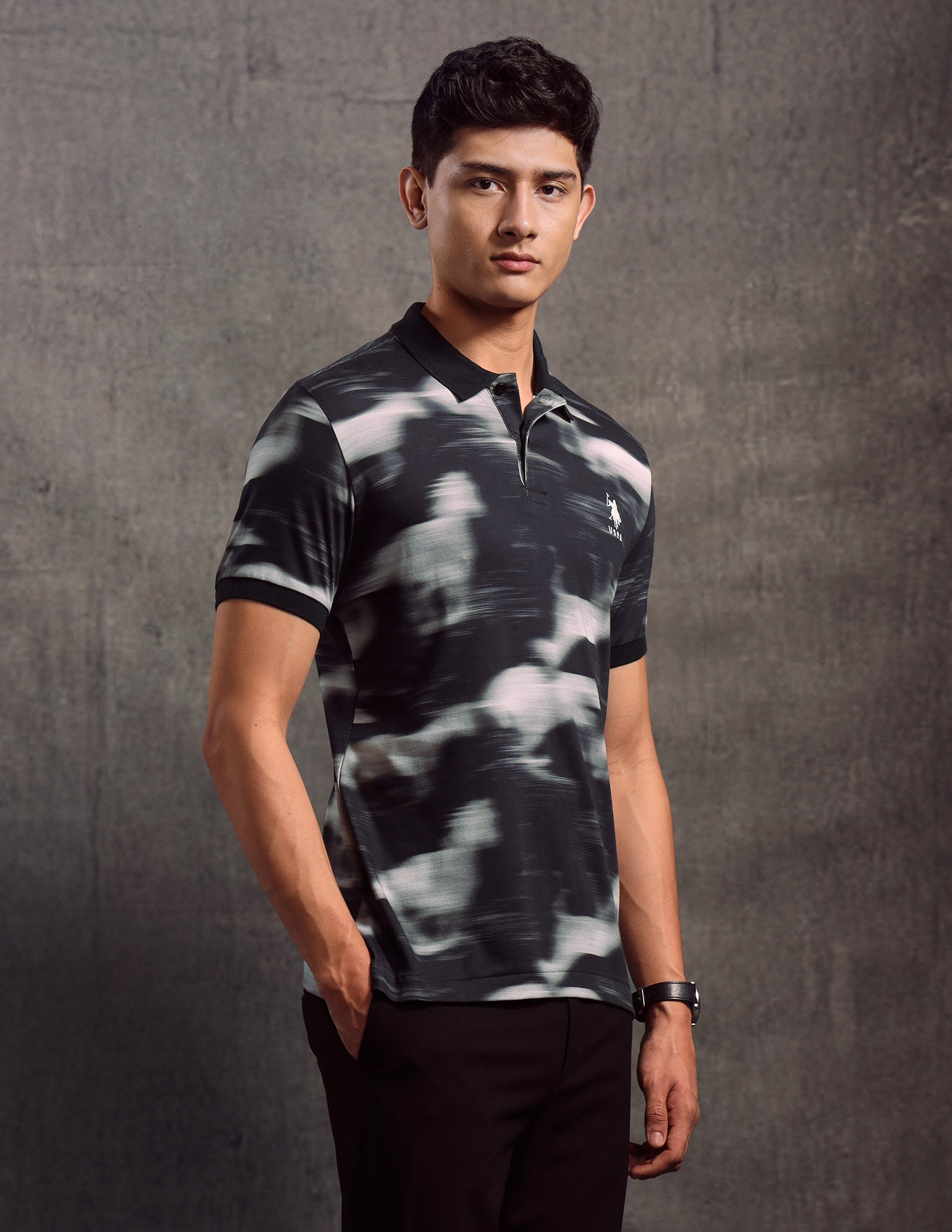 Abstract Printed Regular Fit Polo shirt