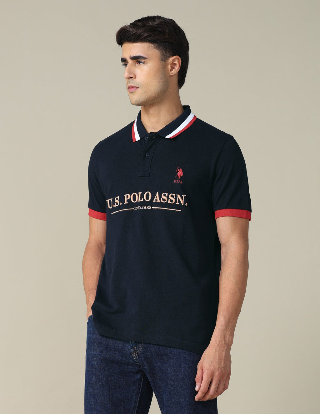 Brand Embroidered Regular Fit Polo Shirt