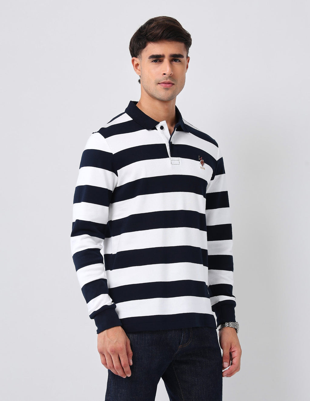 Horizontal Striped Regular Fit Polo Shirt