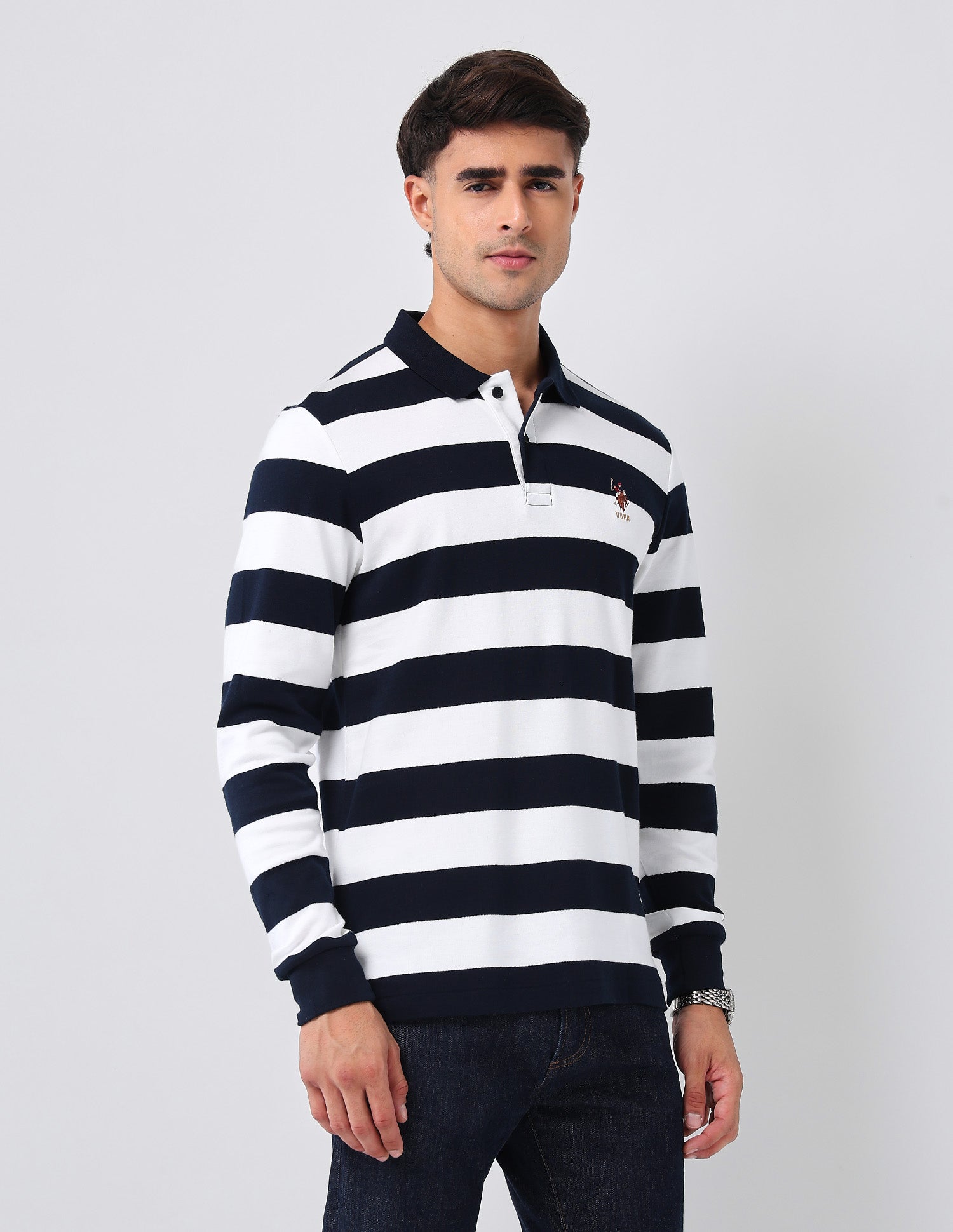 Horizontal Striped Regular Fit Polo Shirt