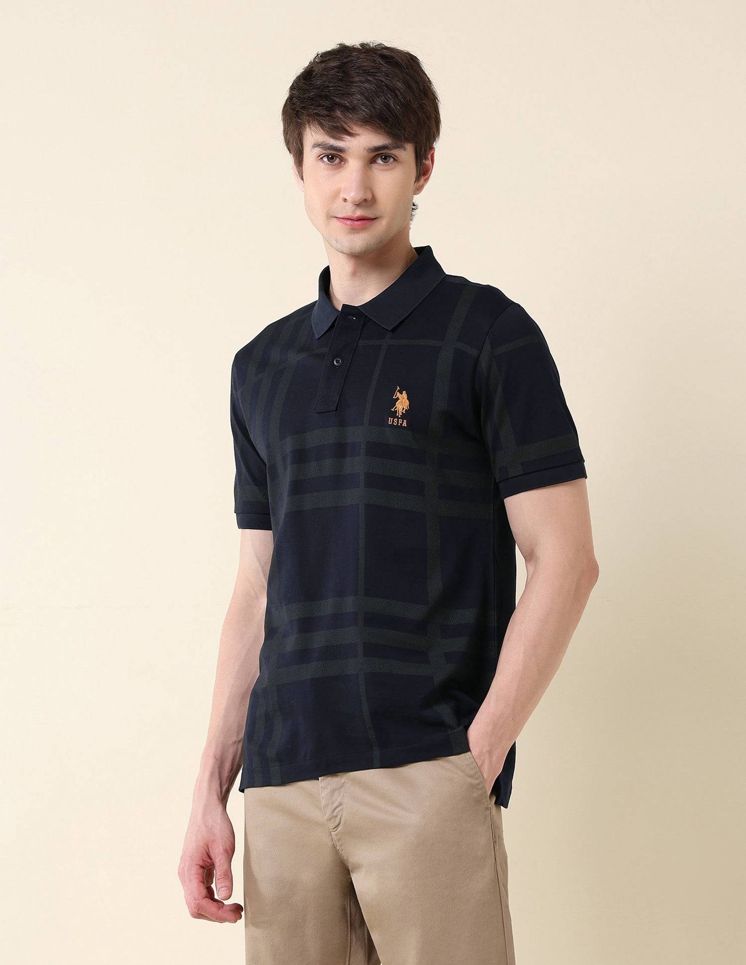 Checked Pure Cotton Varsity Polo Shirt
