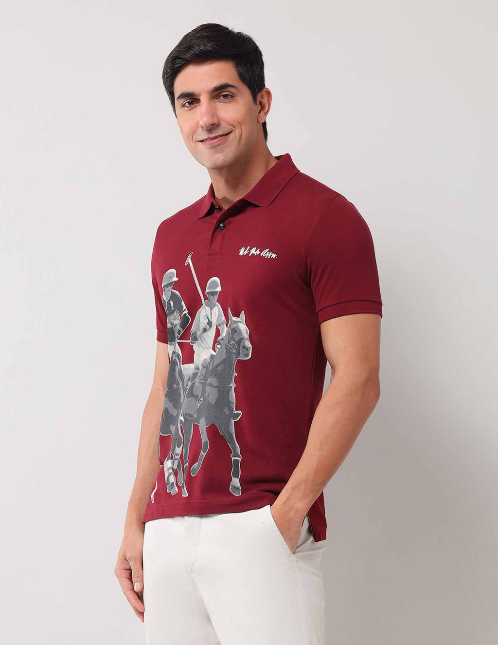 Graphic Printed Pure Cotton Polo Shirt