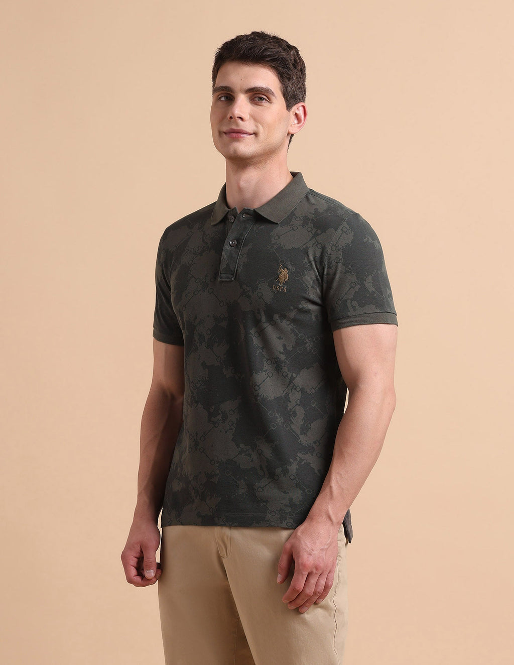 Abstract Printed Pure Cotton Polo Shirt