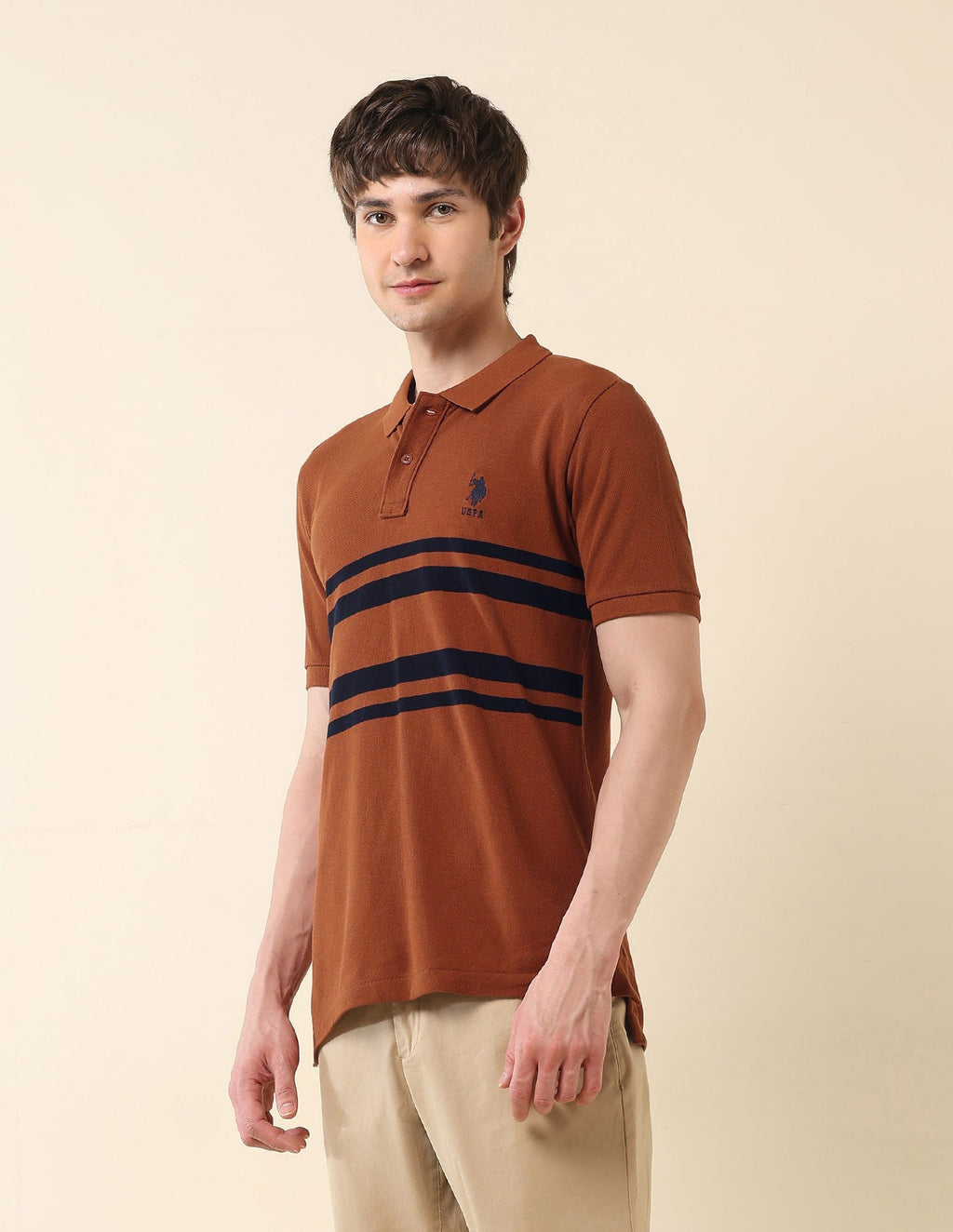 Horizontal Striped Classic Polo Shirt