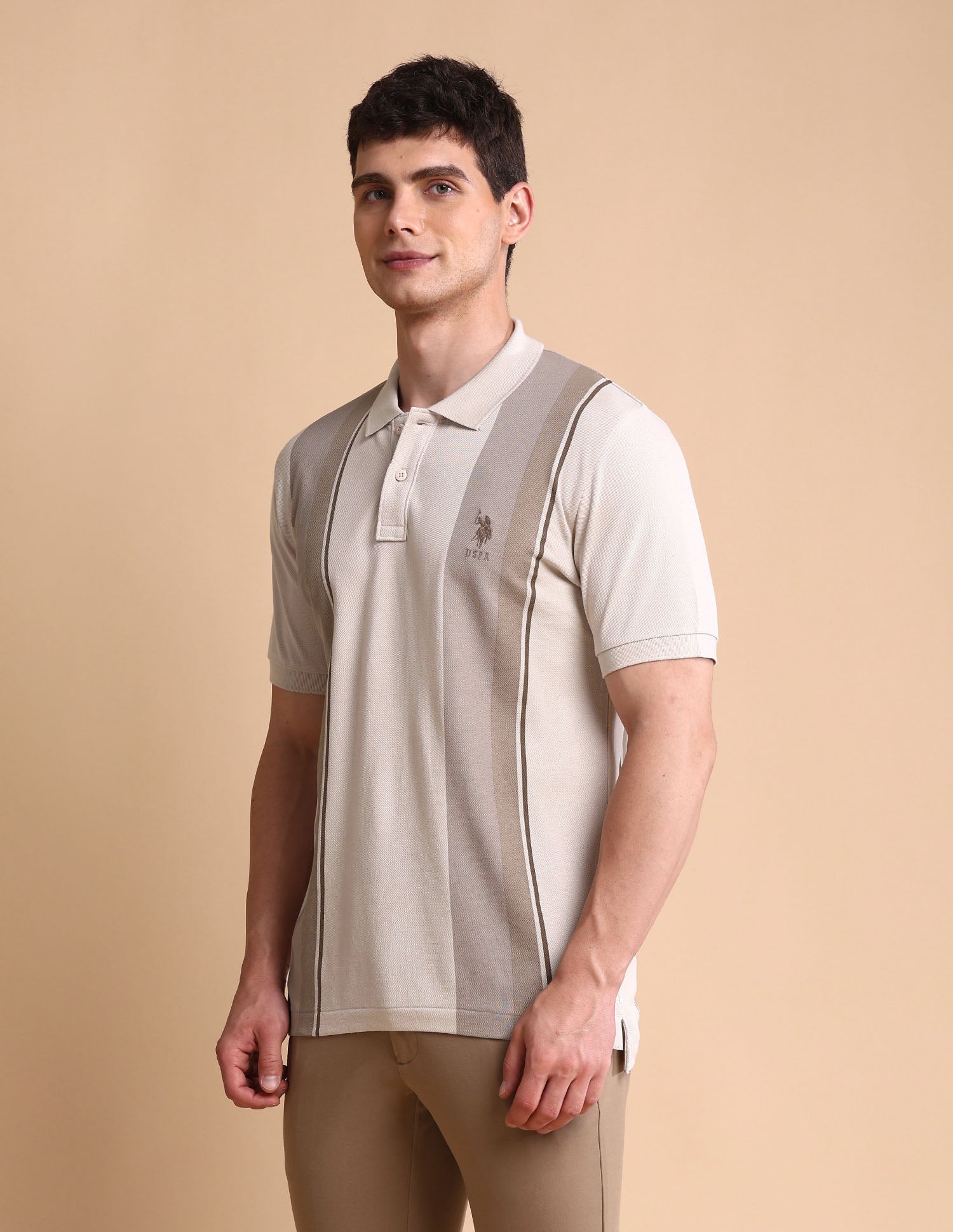 Colourblocked Slim Fit Polo Shirt