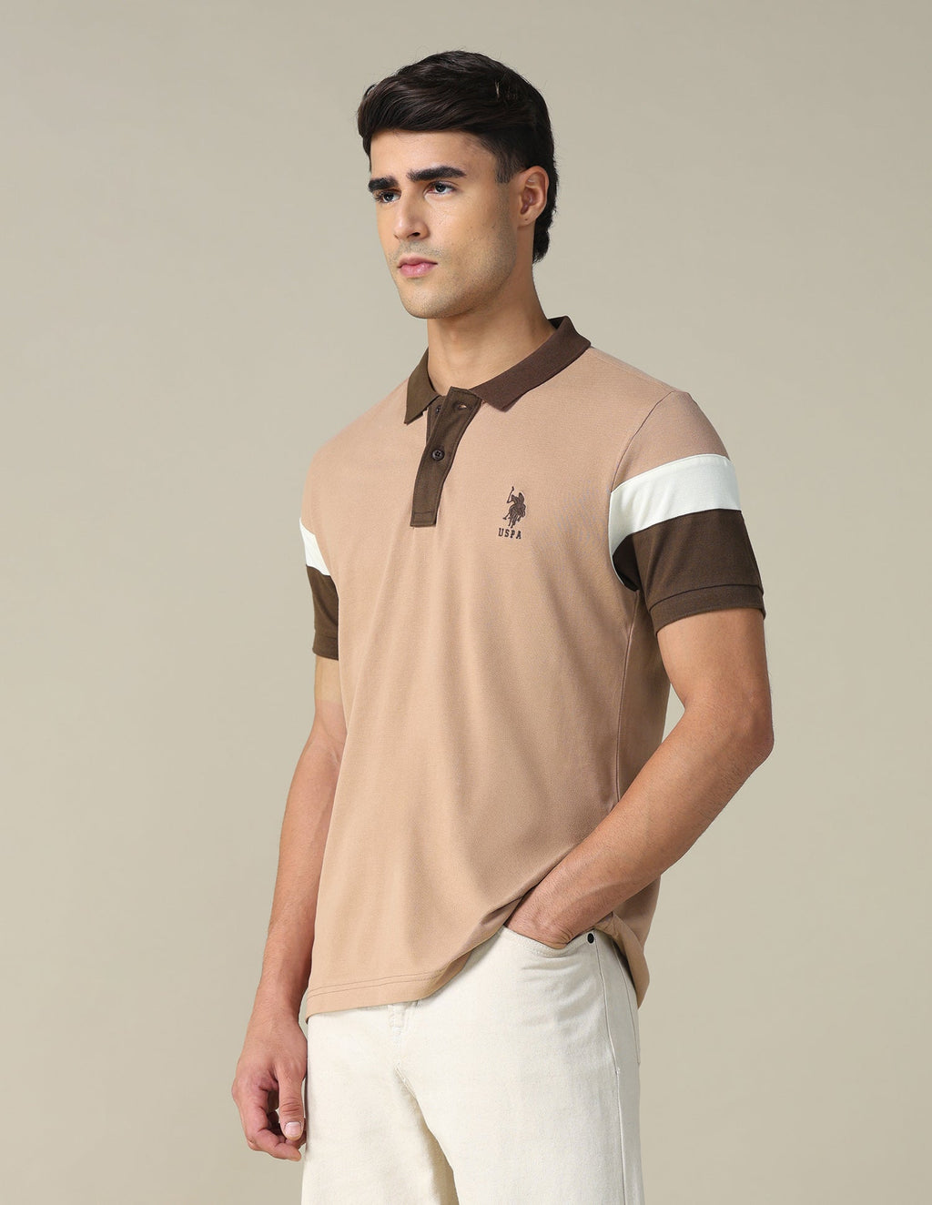 Colourblocked Regular Fit Polo Shirt