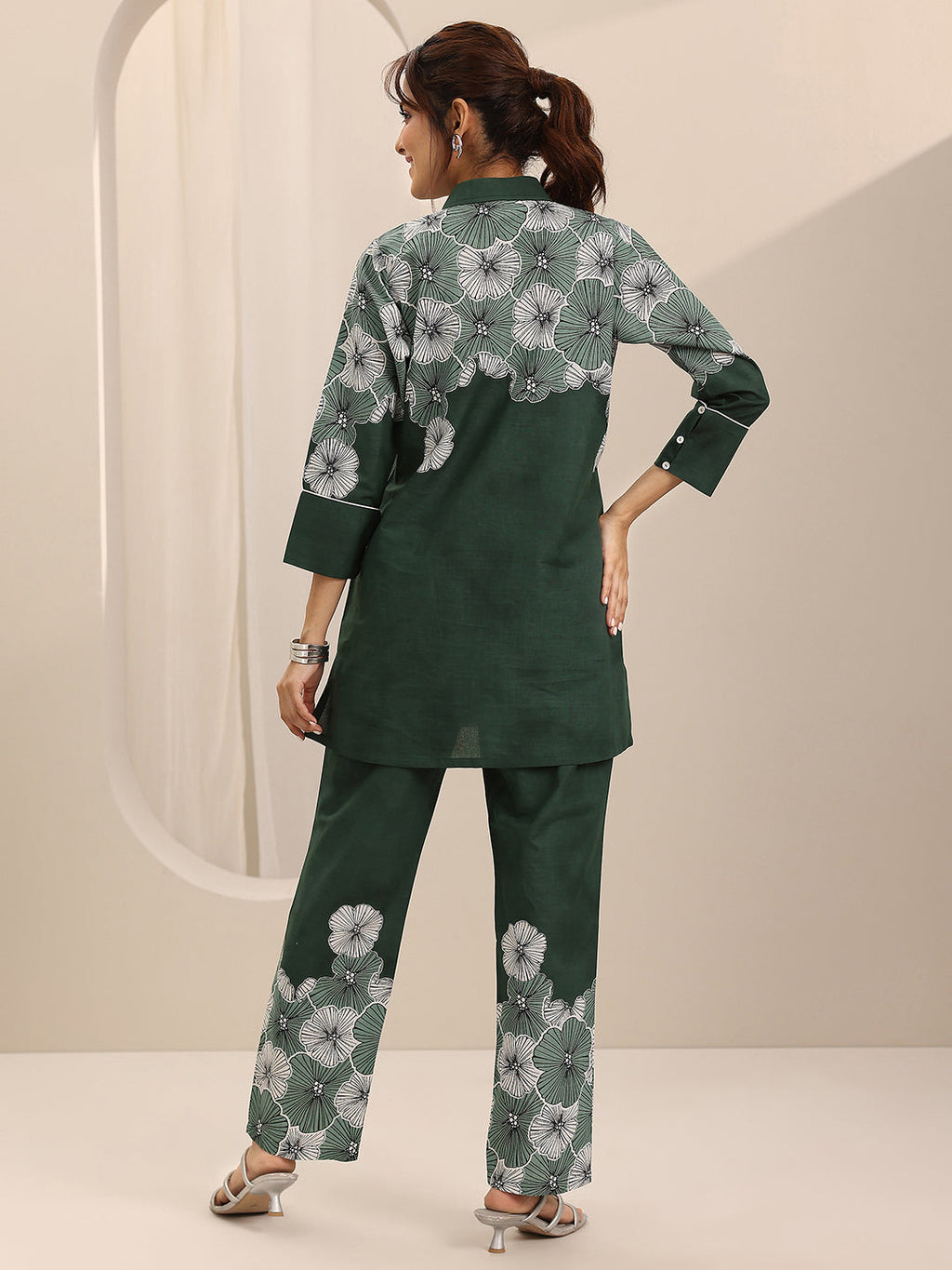 Green Printed Cotton Co-Ord Sets