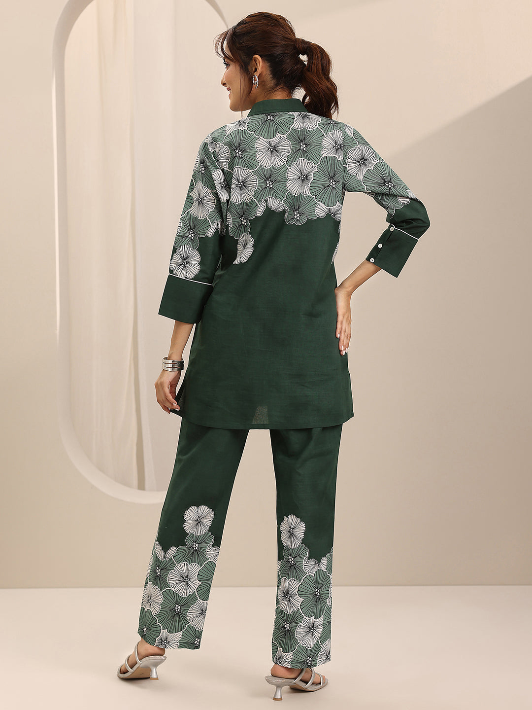 Green Printed Cotton Co-Ord Sets
