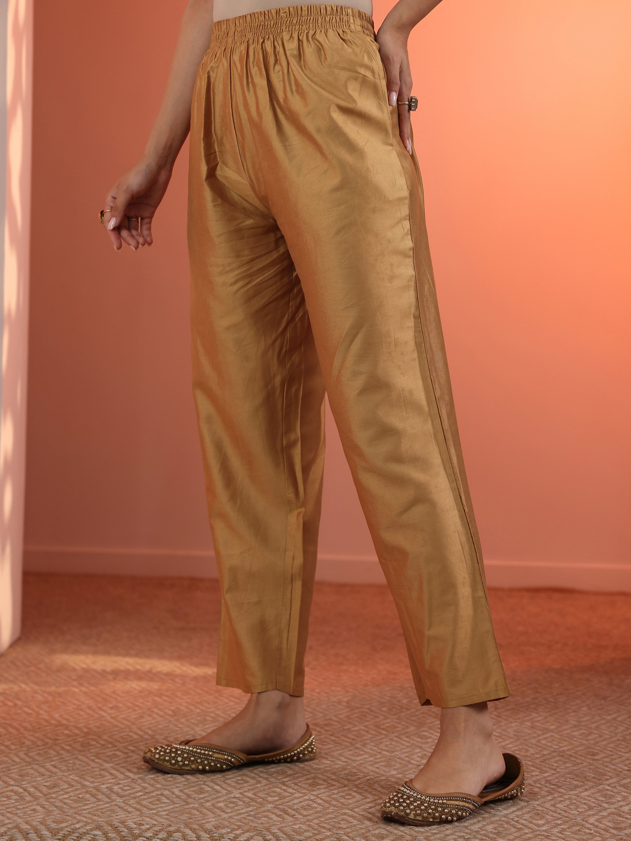 Multi Embellished Silk Blend Straight Suit Set With Dupatta