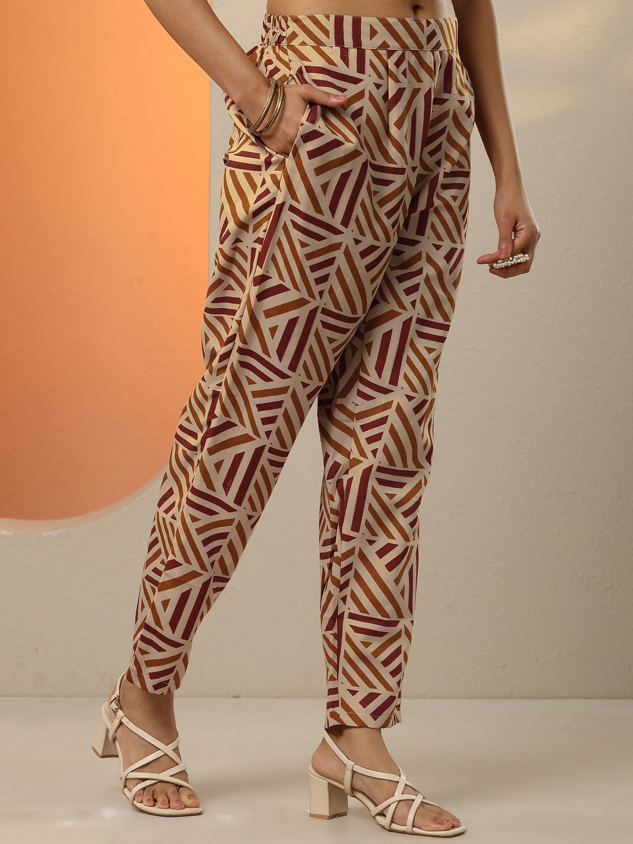 Maroon Printed Cotton Blend  Straight Suit Set With Dupatta