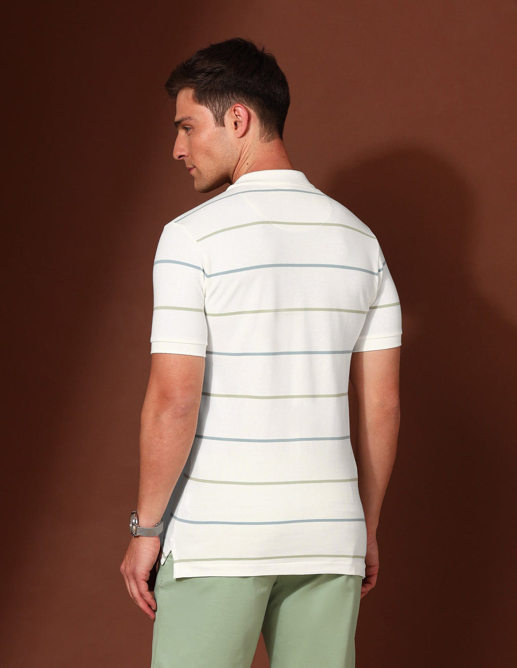 Horizontal Striped Working Holiday Polo Shirt