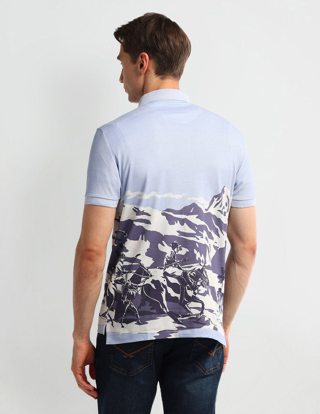 Muscle Fit Graphic Cotton Polo Shirt