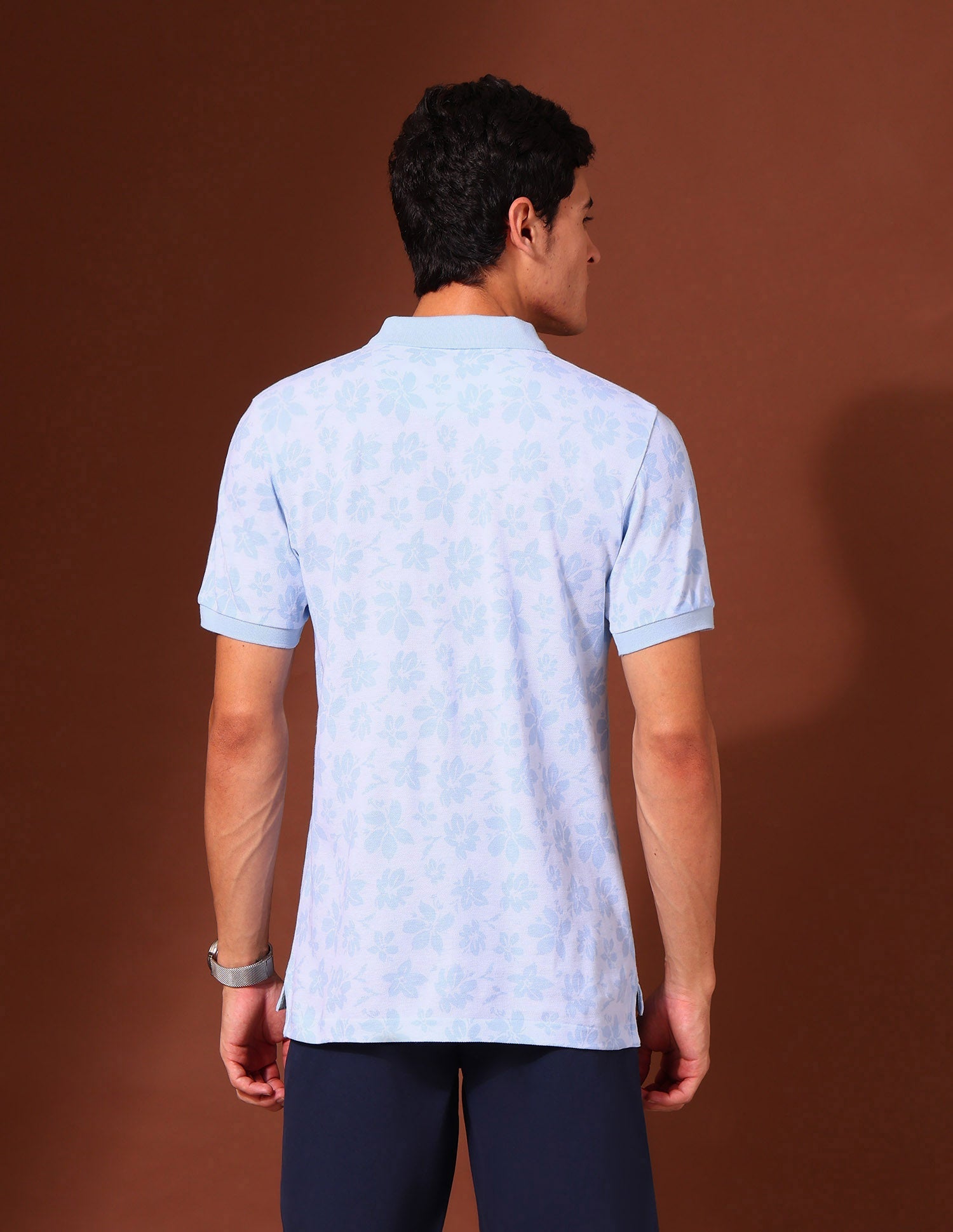Floral Printed Work and Wander Polo Shirt