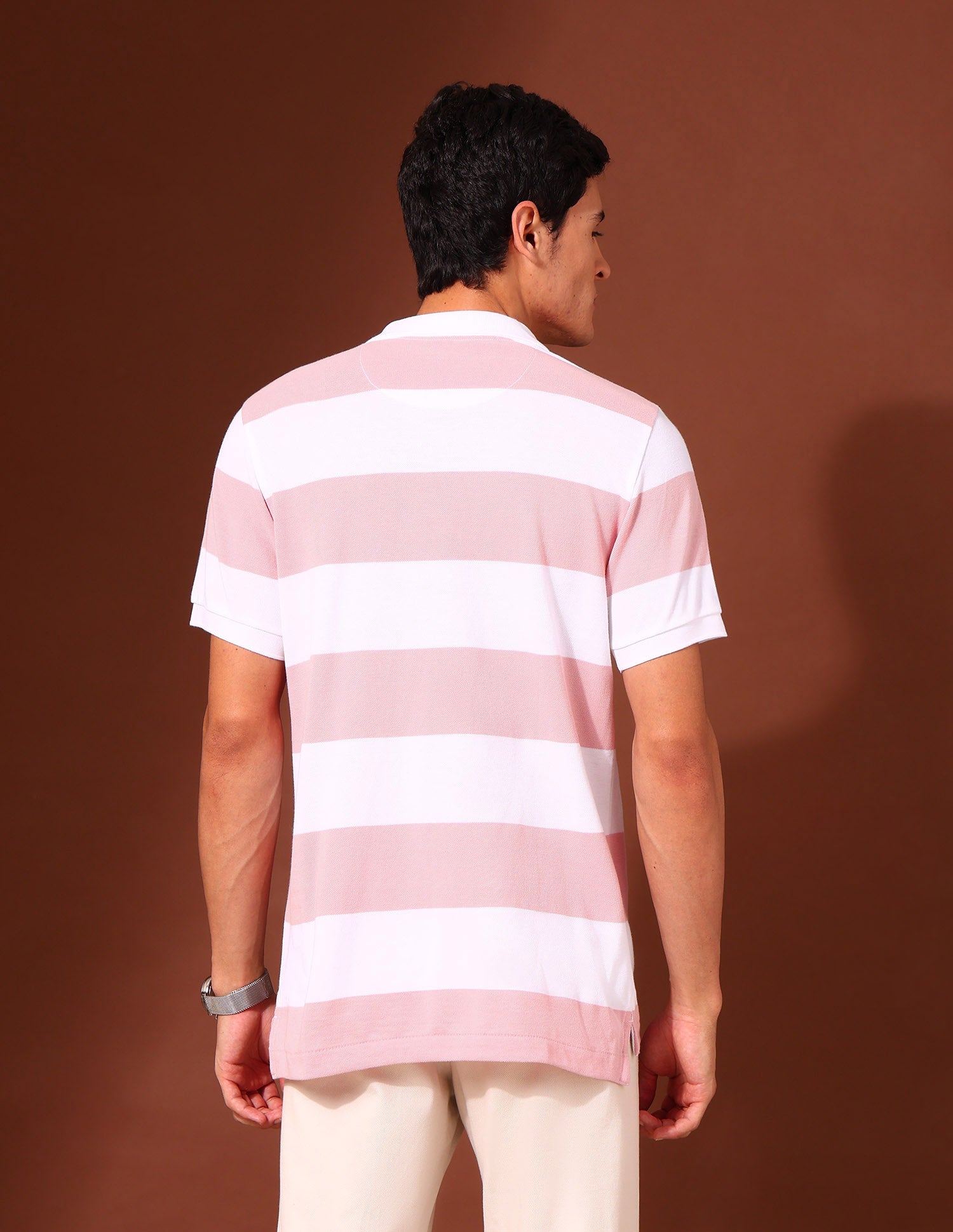 Horizontal Striped Work and Wander Polo Shirt