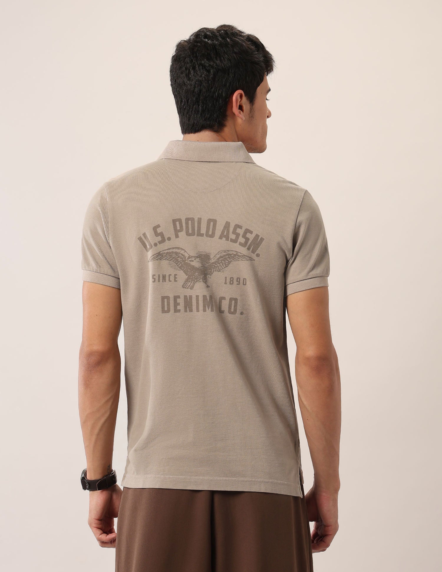 Brand Printed Muscle Fit Polo Shirt