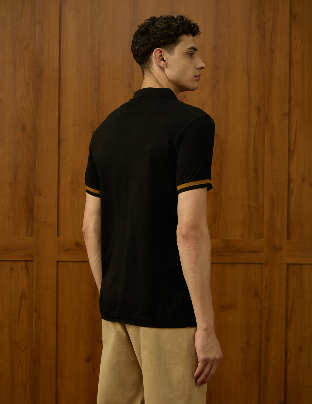 Brand Embroidered Varsity Polo Shirt