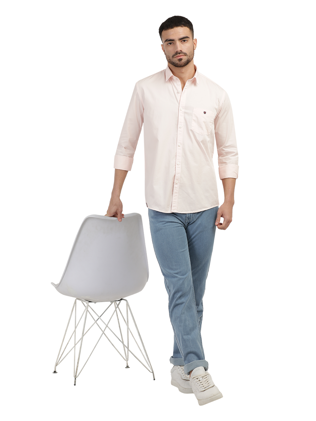 Light Pink Twill Solid Shirt