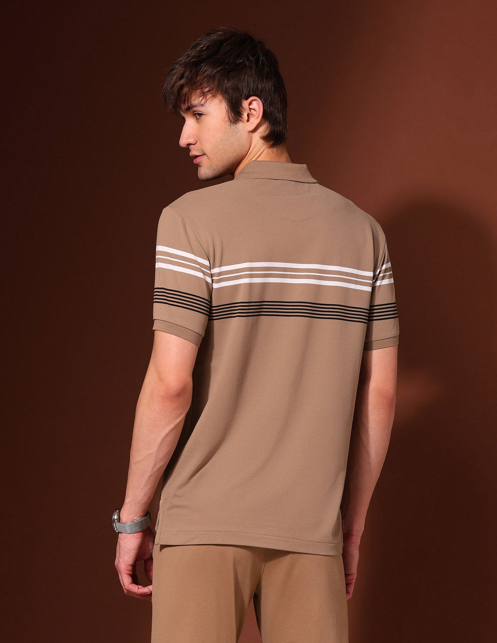 Horizontal Striped Working Holiday Polo Shirt