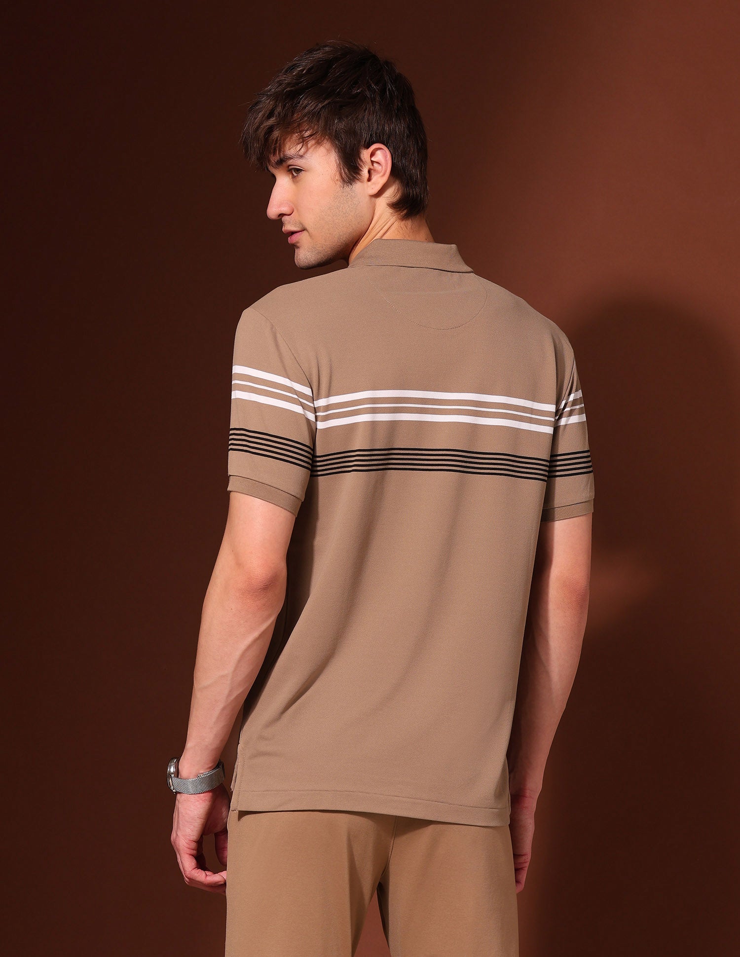 Horizontal Striped Working Holiday Polo Shirt
