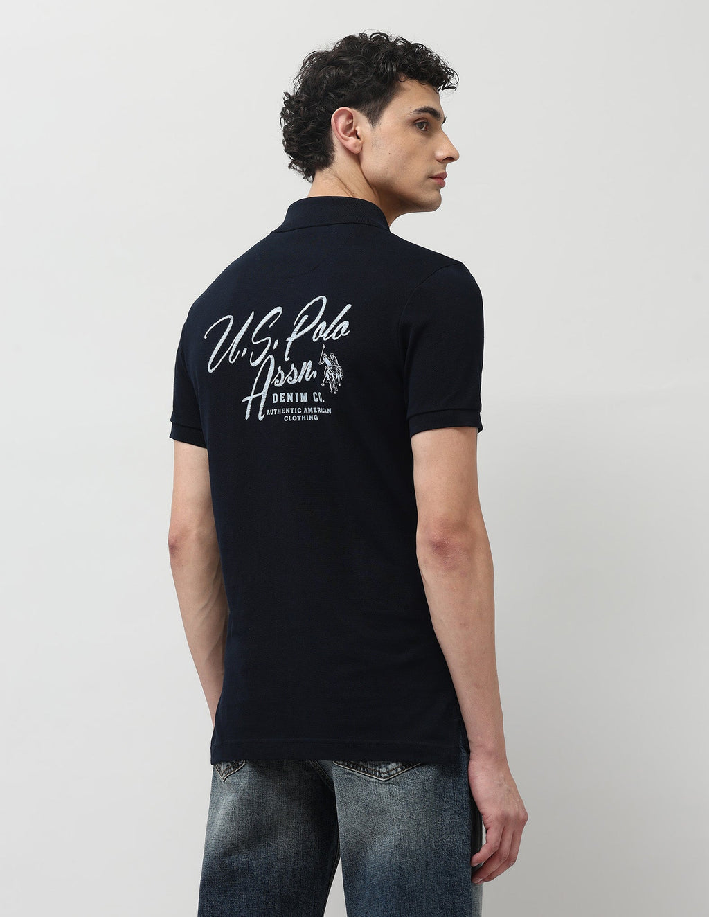 Brand Embroidered Muscle Fit Polo Shirt