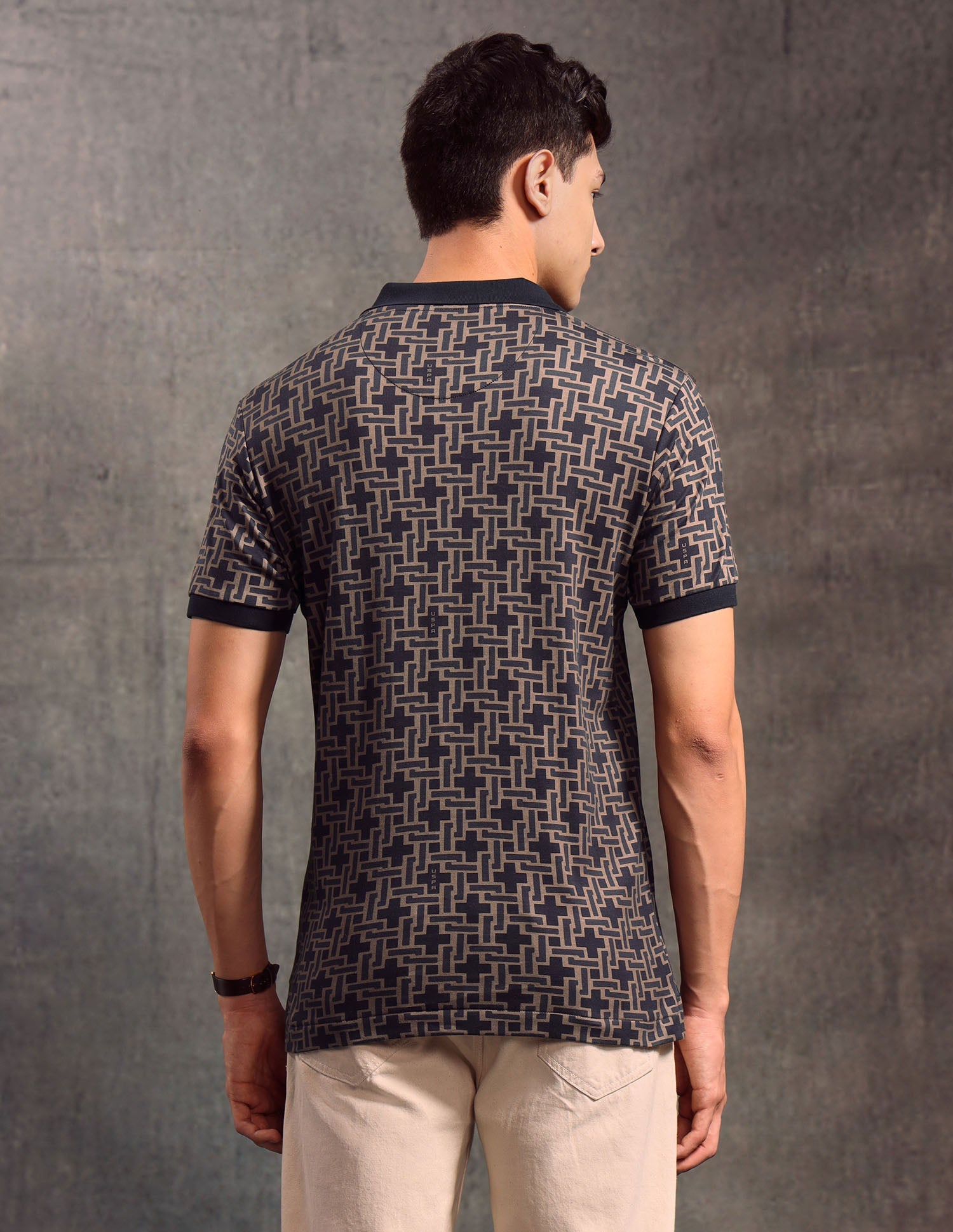Geometric Printed Regular Fit Polo shirt
