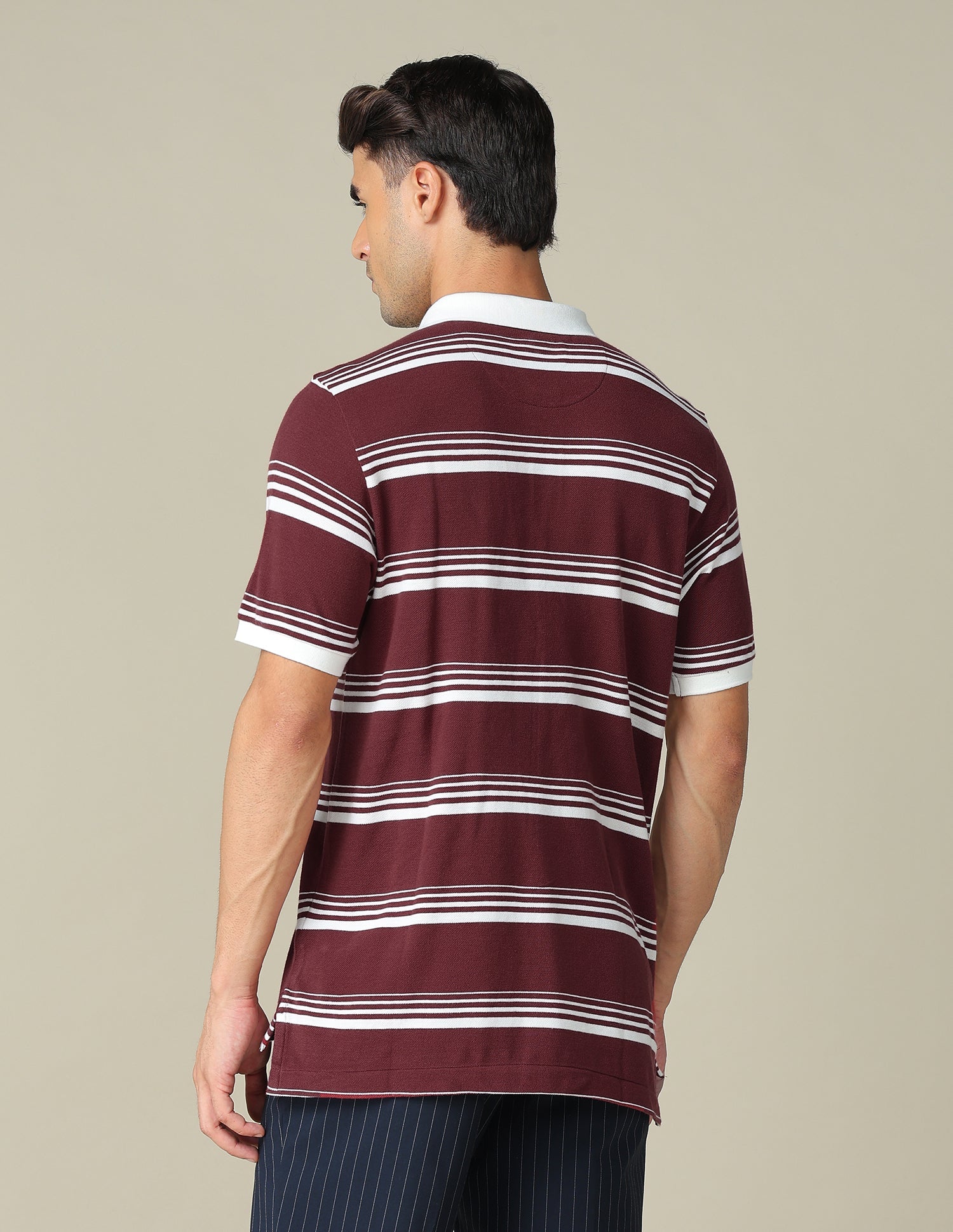 Horizontal Striped Regular Fit Polo Shirt