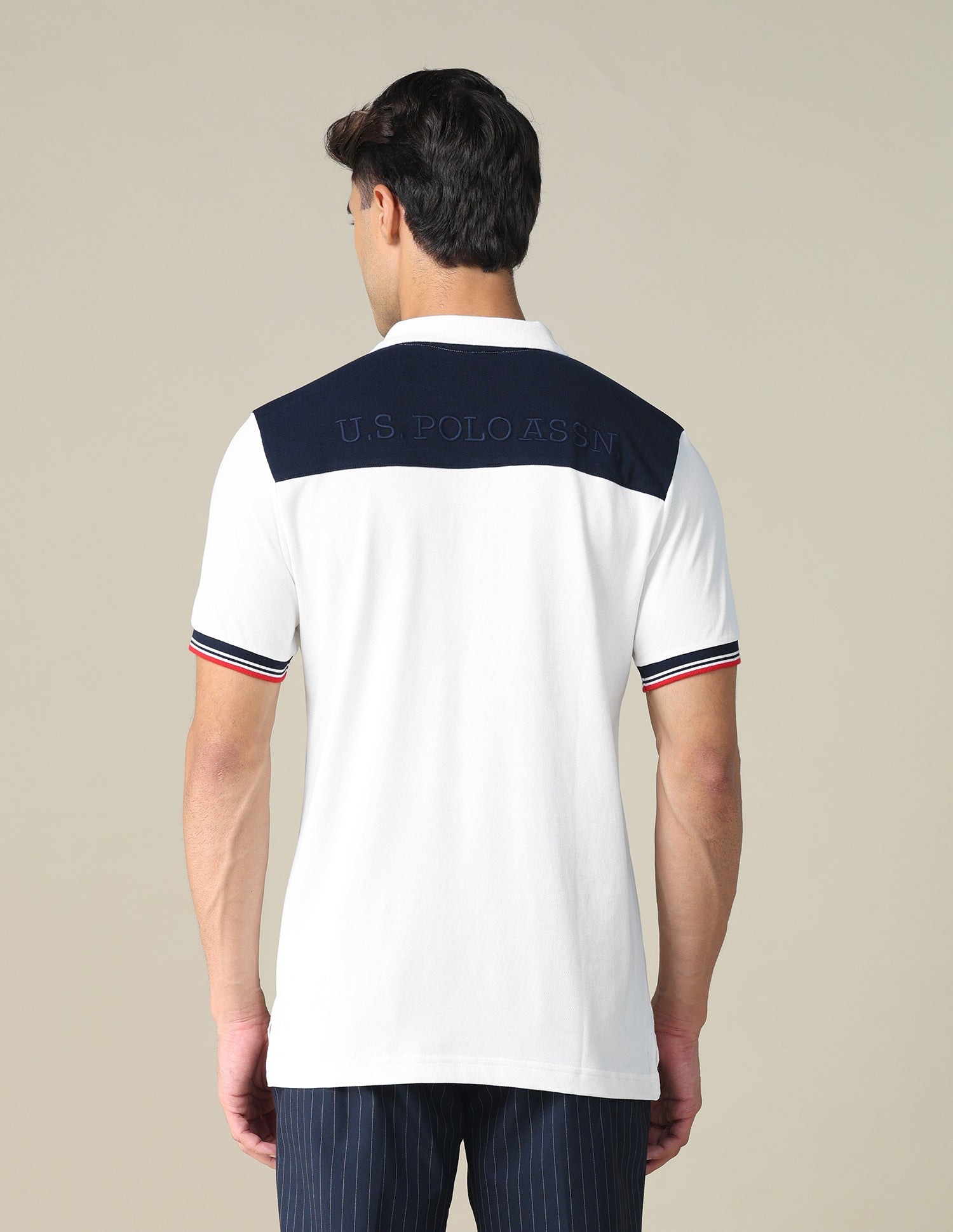 Colourblocked Brand Embroidered Regular Fit Polo Shirt