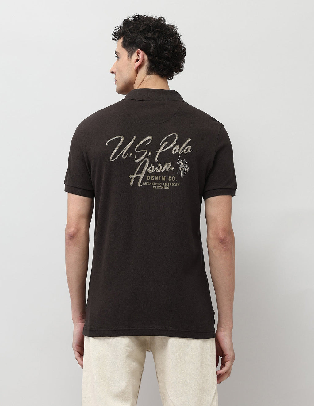 Brand Embroidered Muscle Fit Polo Shirt